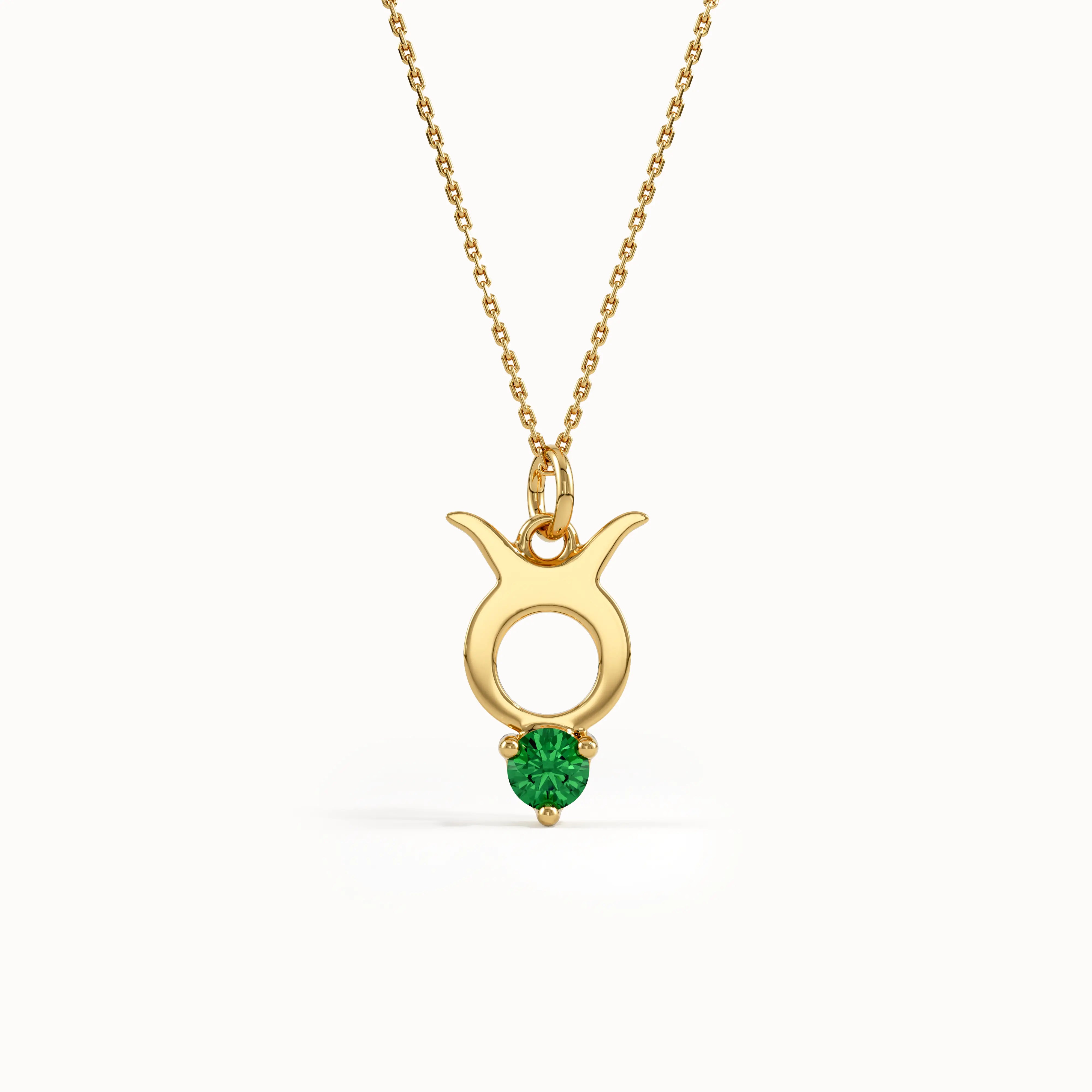 Taurus Emerald Pendant Necklace - BRENNMORE 