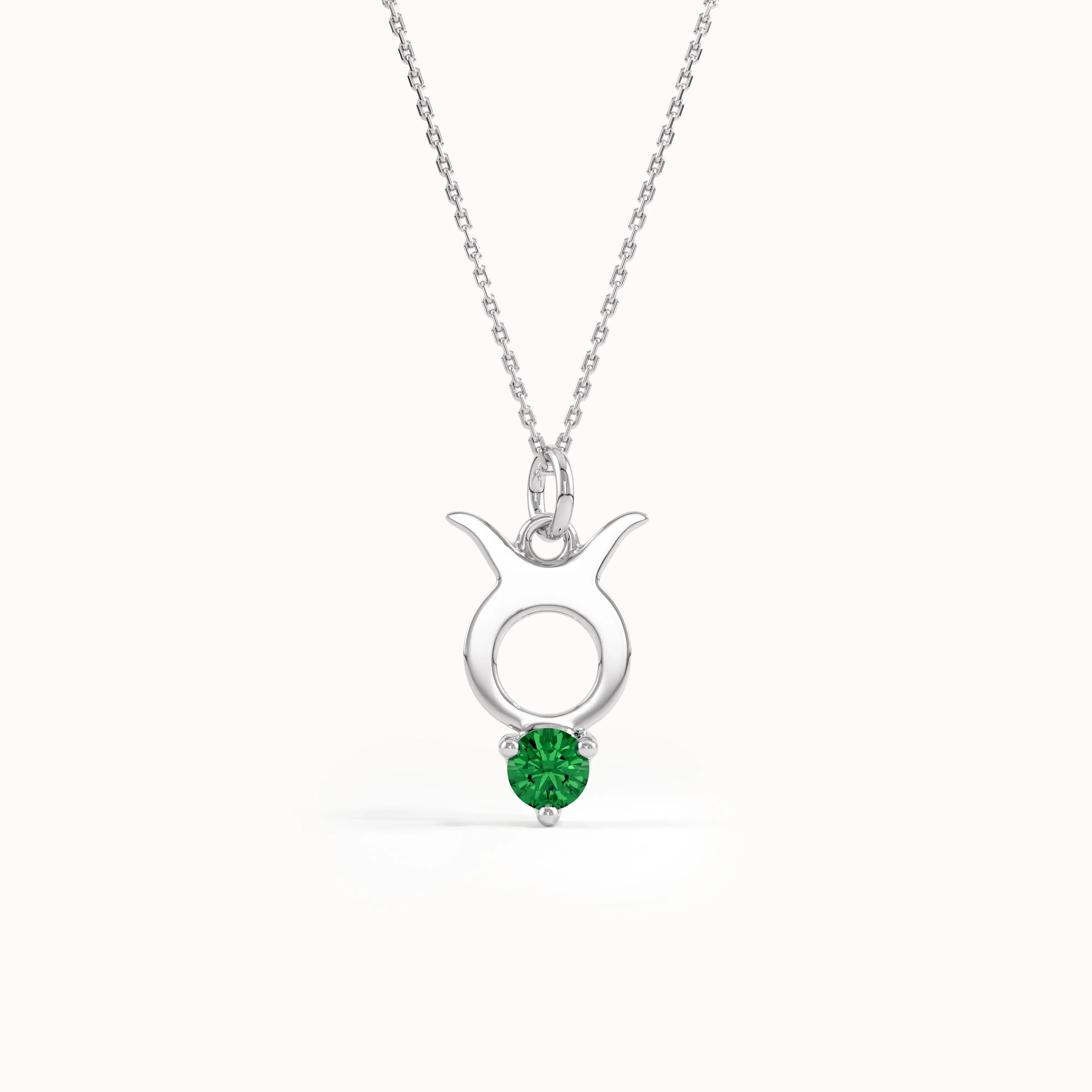 Taurus Emerald Pendant Necklace - BRENNMORE 