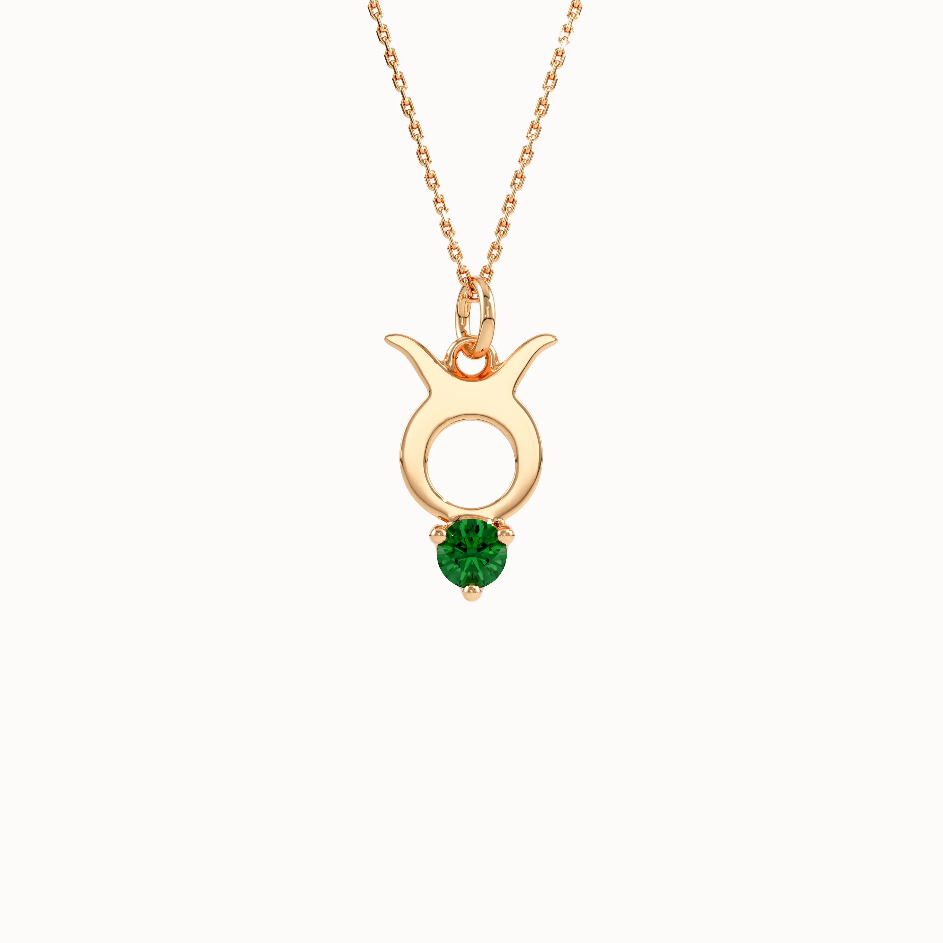 Taurus Emerald Pendant Necklace - BRENNMORE 