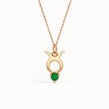 Taurus Emerald Pendant Necklace - BRENNMORE 