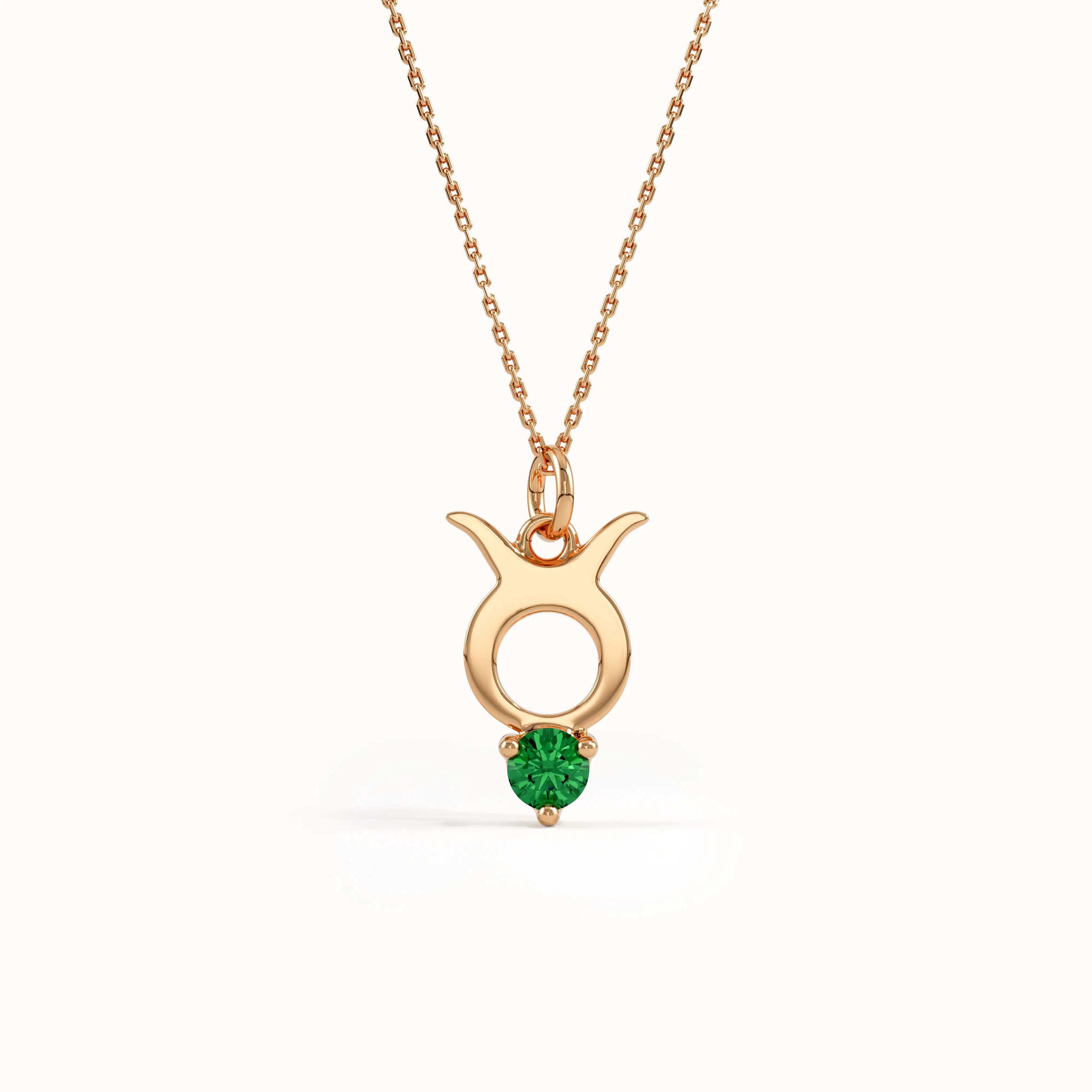 Taurus Emerald Pendant Necklace - BRENNMORE 