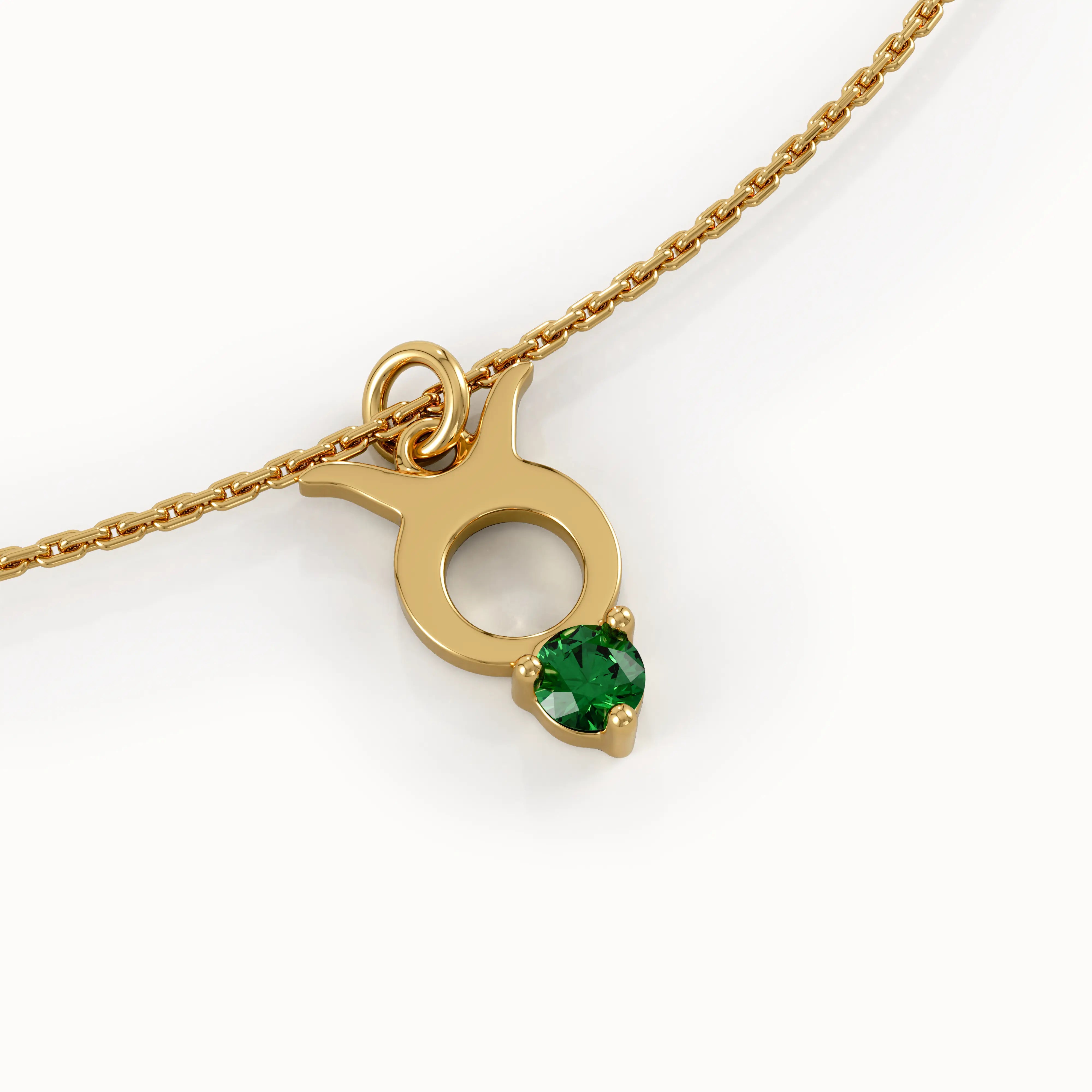 Taurus Emerald Pendant Necklace - BRENNMORE 