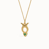 Taurus Emerald Pendant Necklace - BRENNMORE 