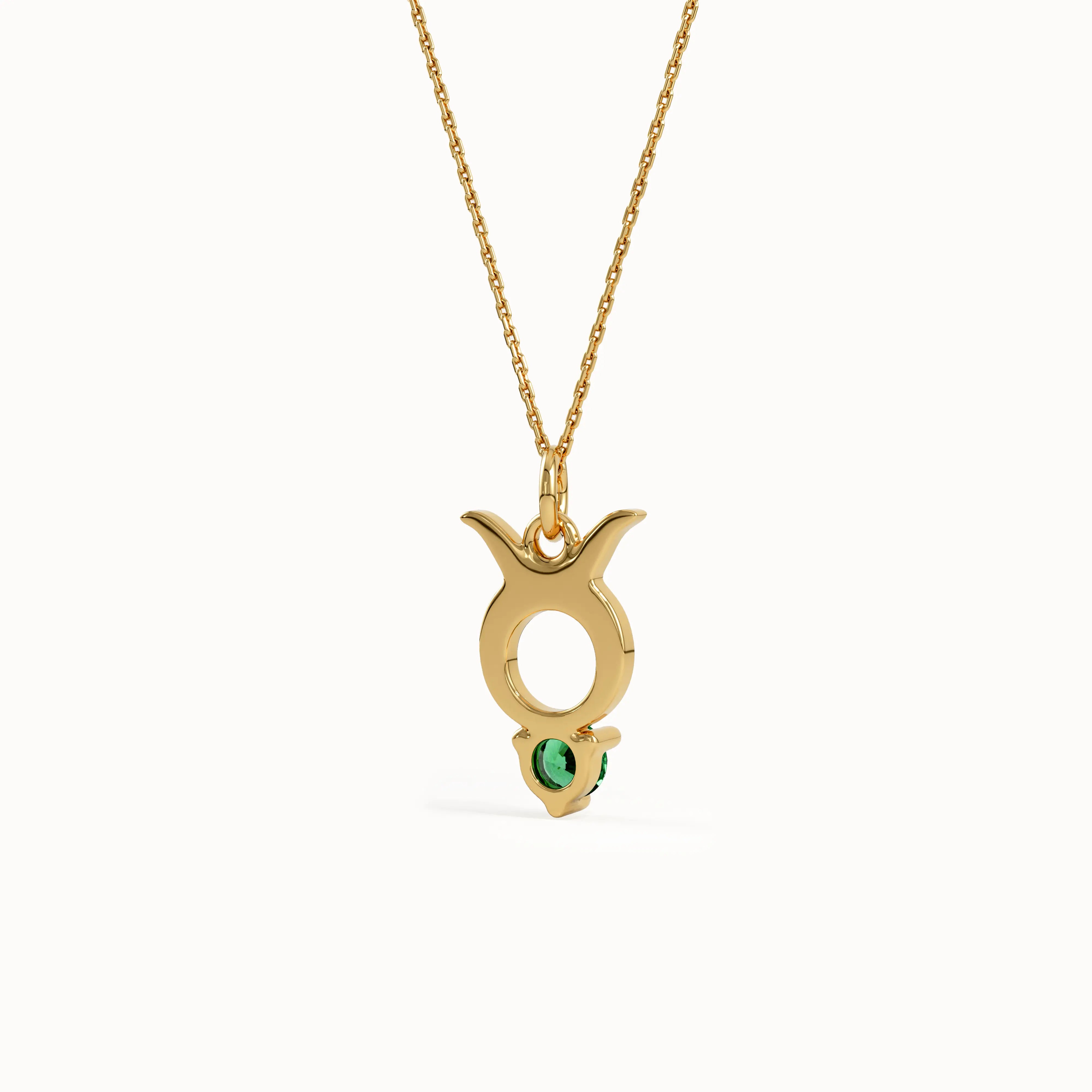 Taurus Emerald Pendant Necklace - BRENNMORE 