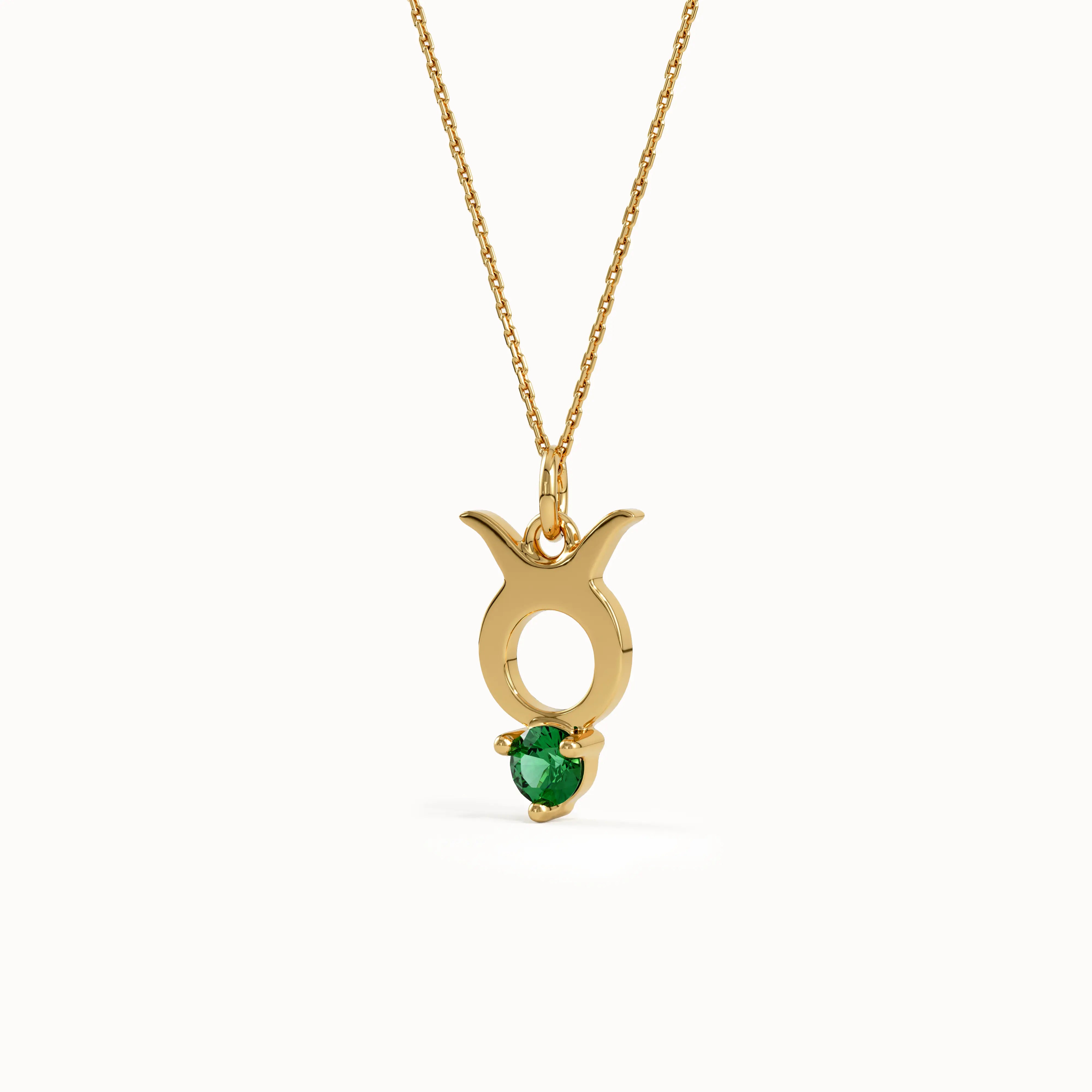 Taurus Emerald Pendant Necklace - BRENNMORE 