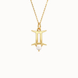 Gemini Pearl Pendant Necklace - BRENNMORE 