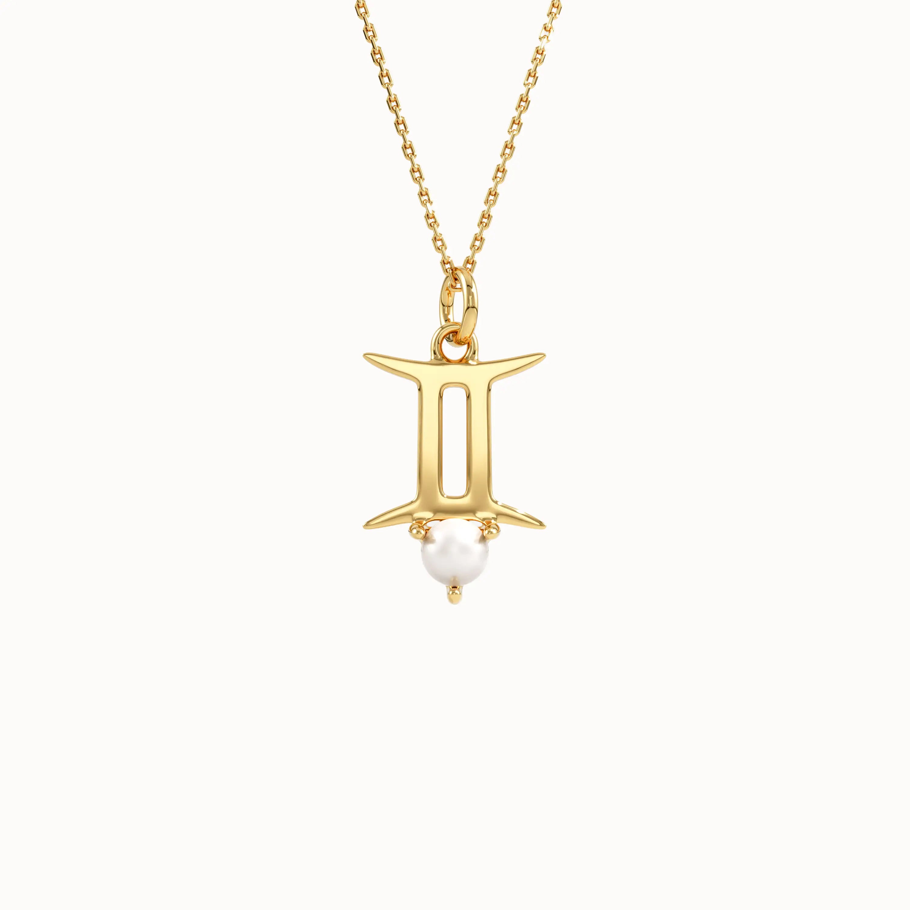 Gemini Pearl Pendant Necklace - BRENNMORE 