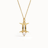 Gemini Pearl Pendant Necklace - BRENNMORE 