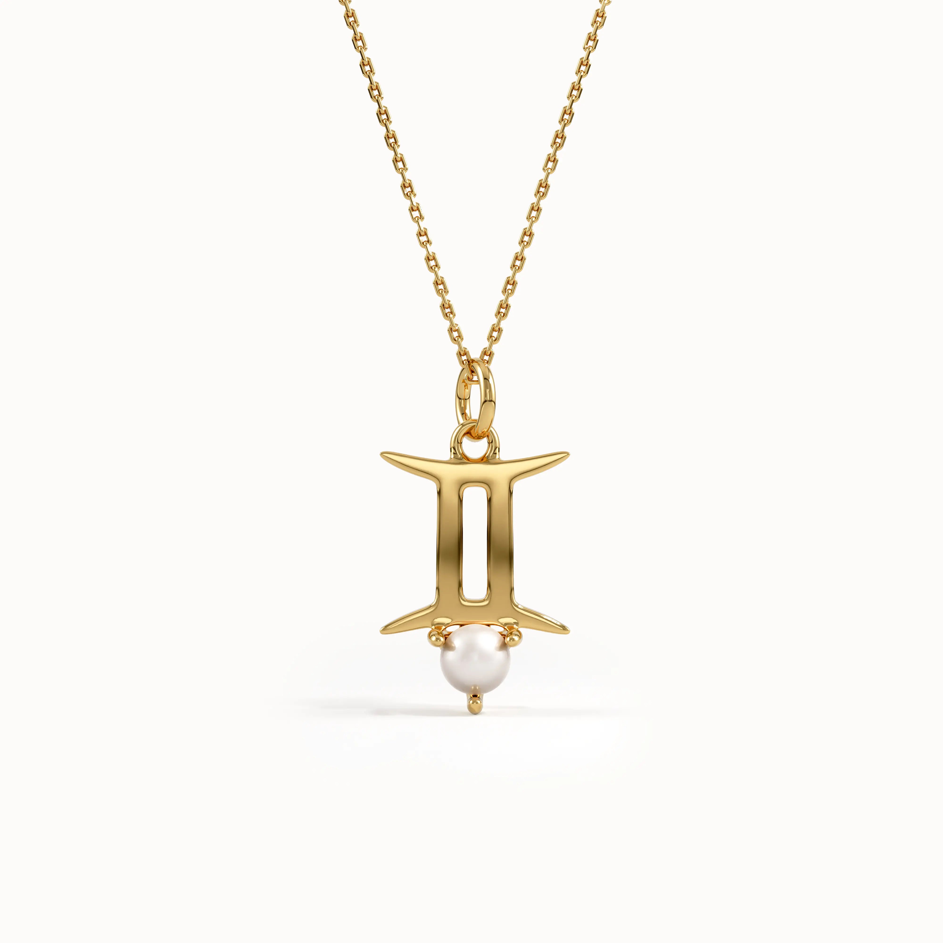 Gemini Pearl Pendant Necklace - BRENNMORE 
