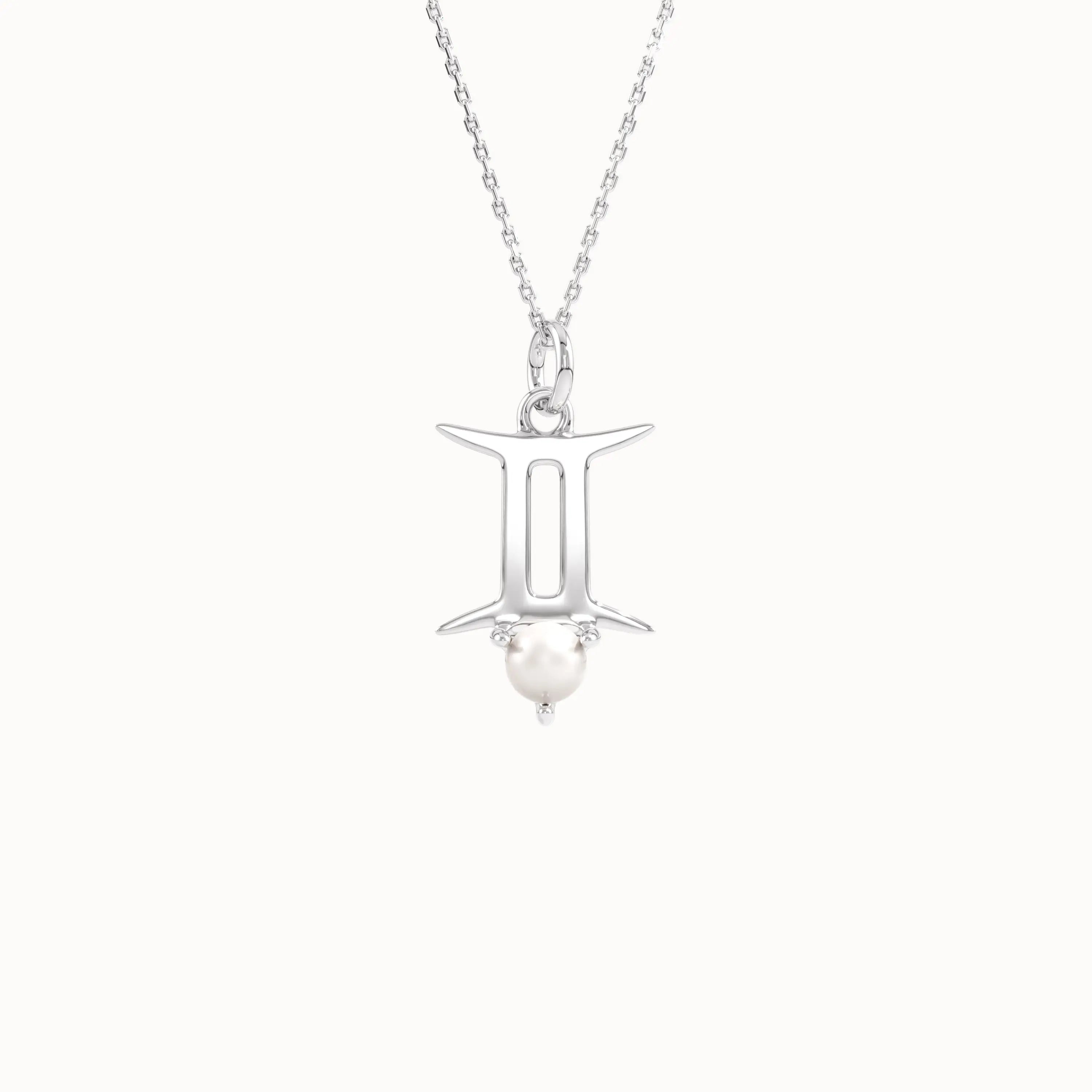 Gemini Pearl Pendant Necklace - BRENNMORE 