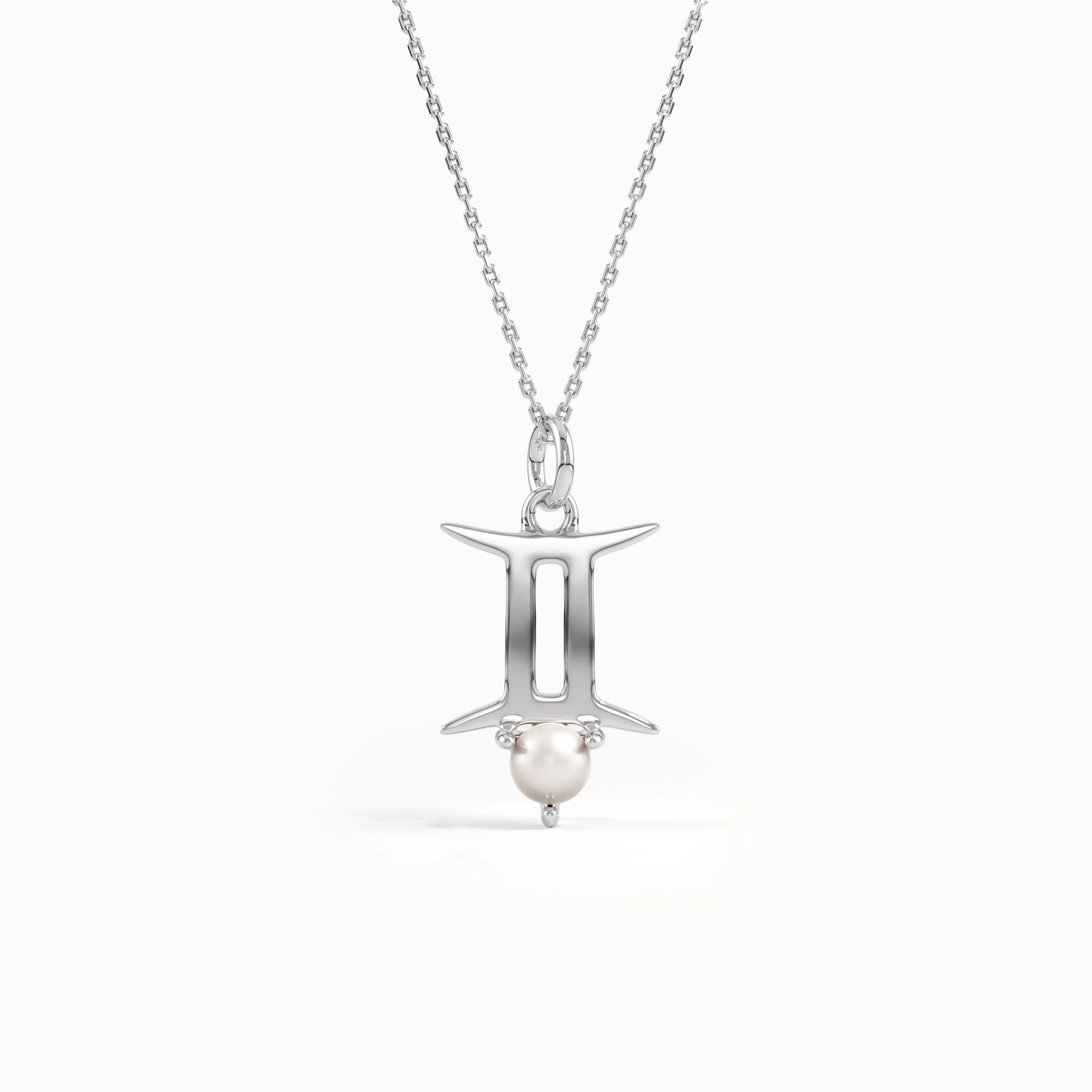Gemini Pearl Pendant Necklace - BRENNMORE 