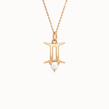Gemini Pearl Pendant Necklace - BRENNMORE 