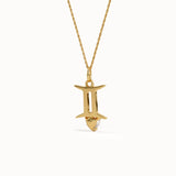 Gemini Pearl Pendant Necklace - BRENNMORE 