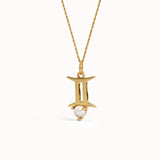 Gemini Pearl Pendant Necklace - BRENNMORE 