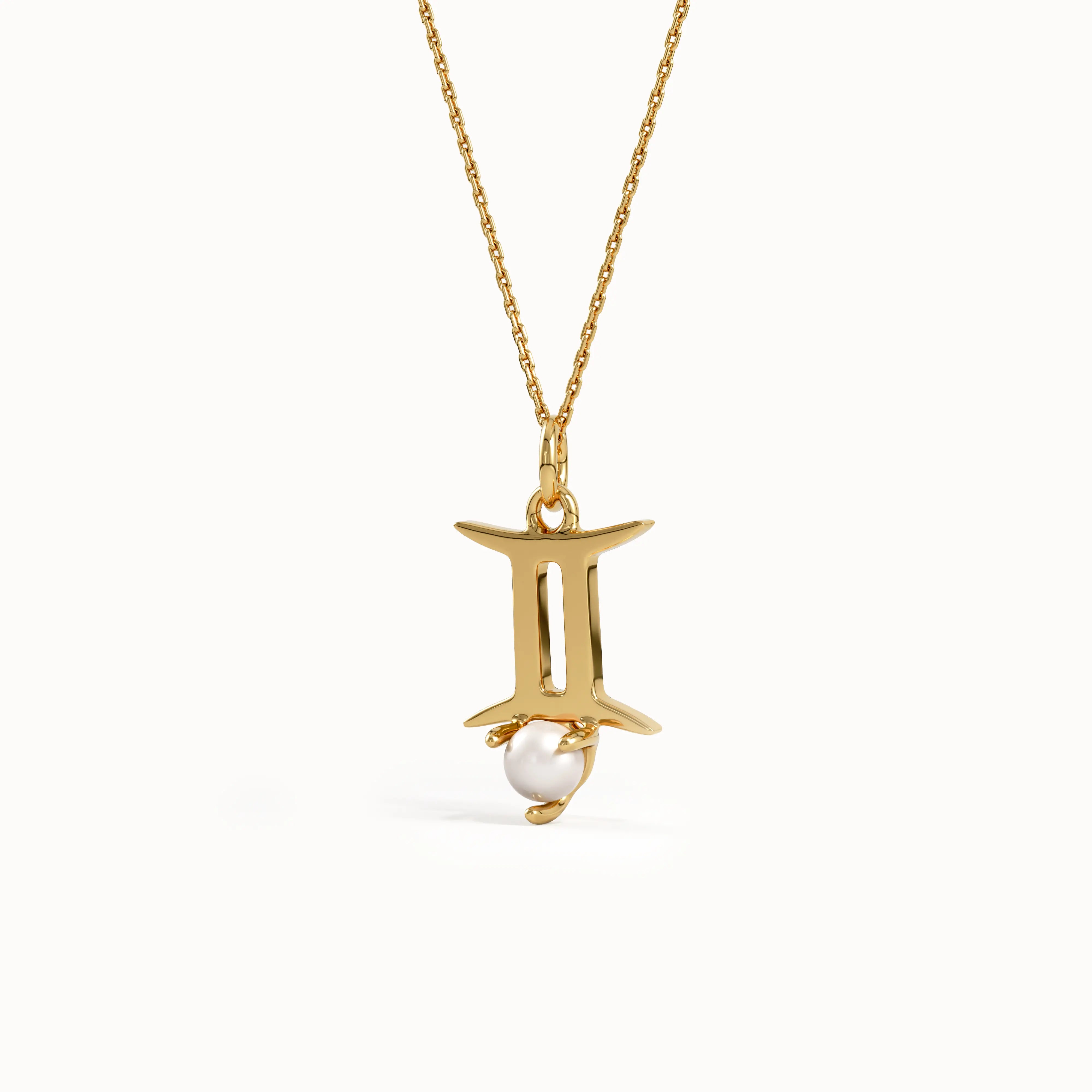 Gemini Pearl Pendant Necklace - BRENNMORE 