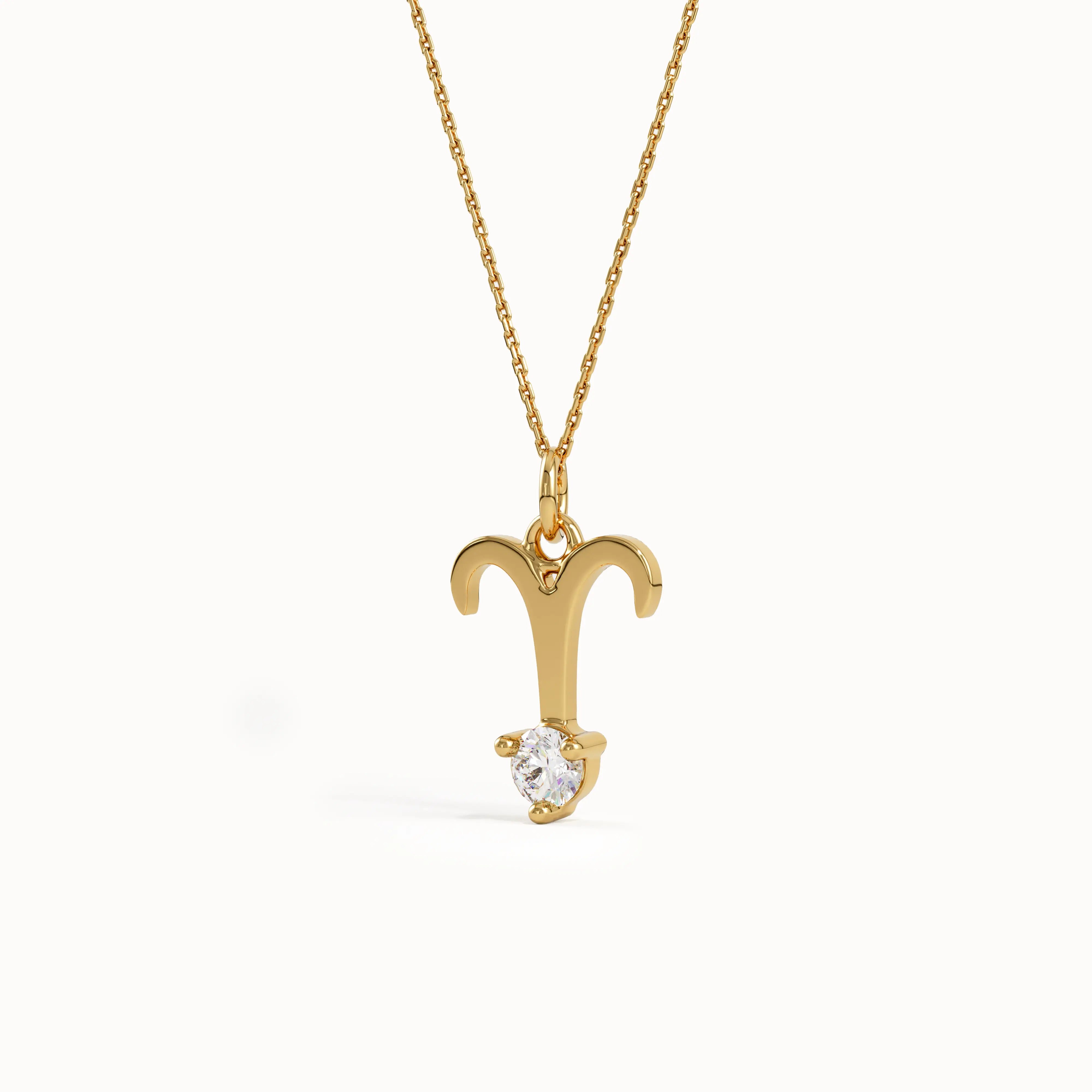 Aries Pendant Necklace, April Birthstone Charm – BRENNMORE