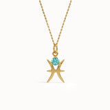Pisces Aquamarine Pendant Necklace