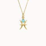 Pisces Aquamarine Pendant Necklace - BRENNMORE 