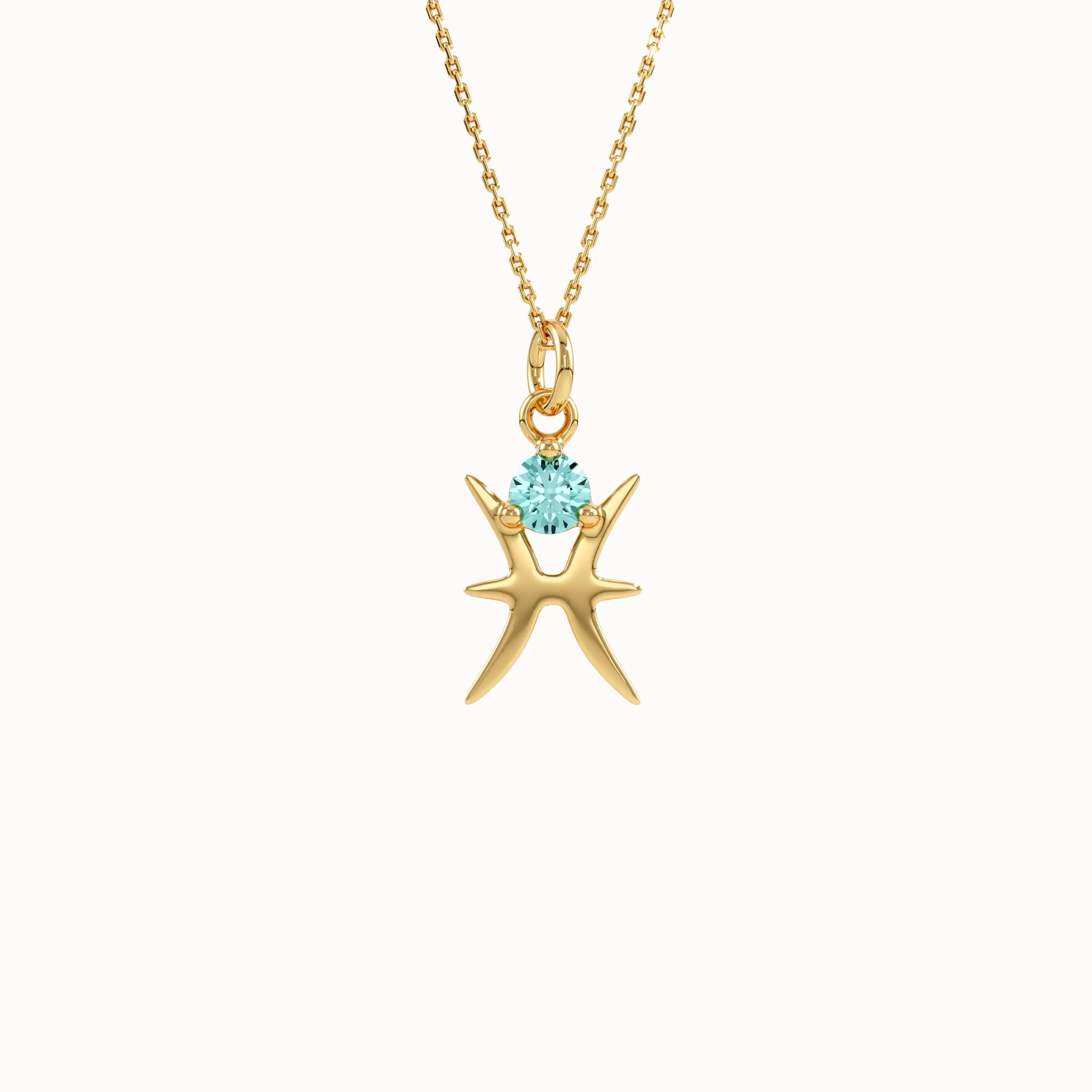 Pisces Aquamarine Pendant Necklace - BRENNMORE 