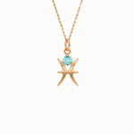 Pisces Aquamarine Pendant Necklace - BRENNMORE 