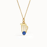 Virgo Sapphire Pendant Necklace - BRENNMORE 
