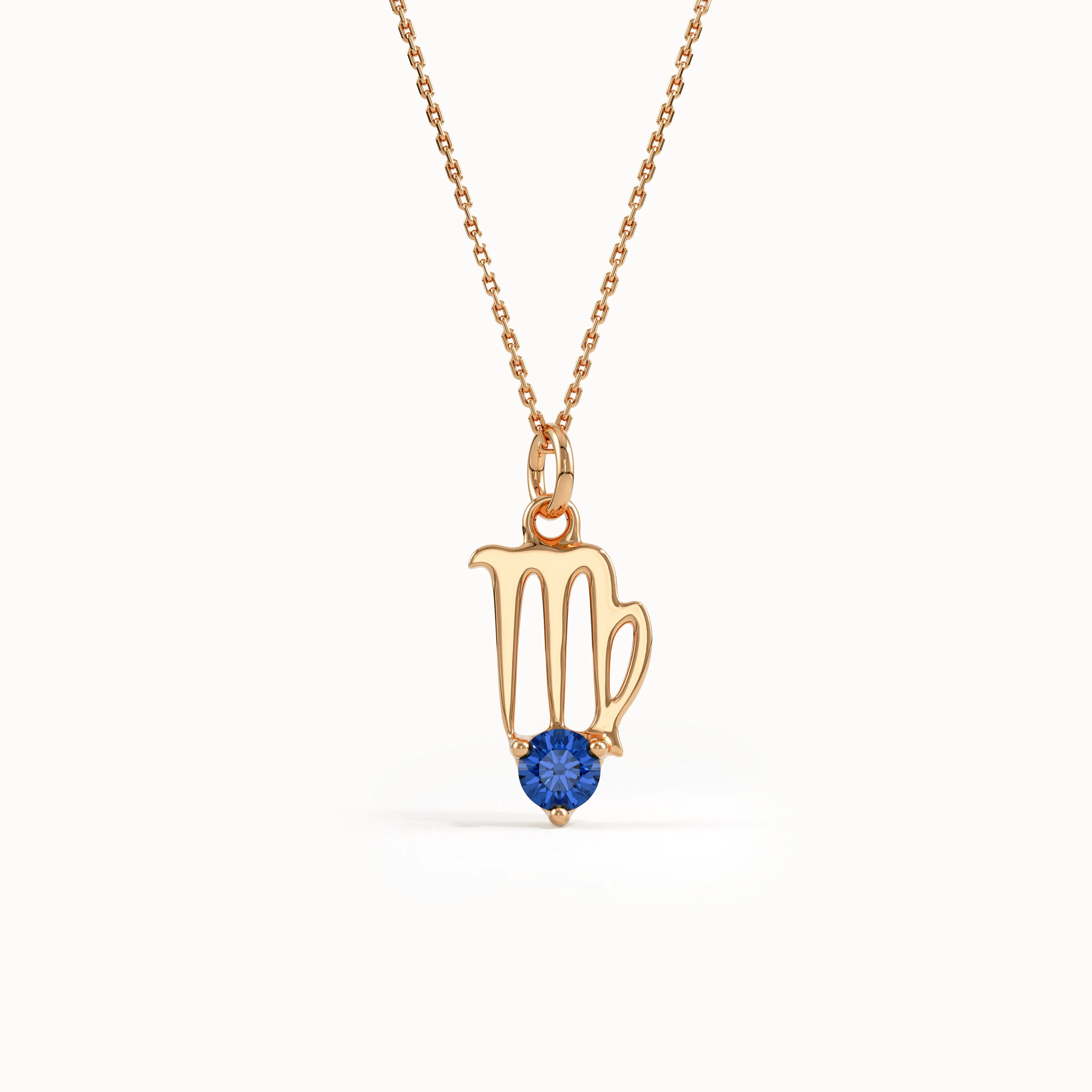 Virgo Sapphire Pendant Necklace - BRENNMORE 