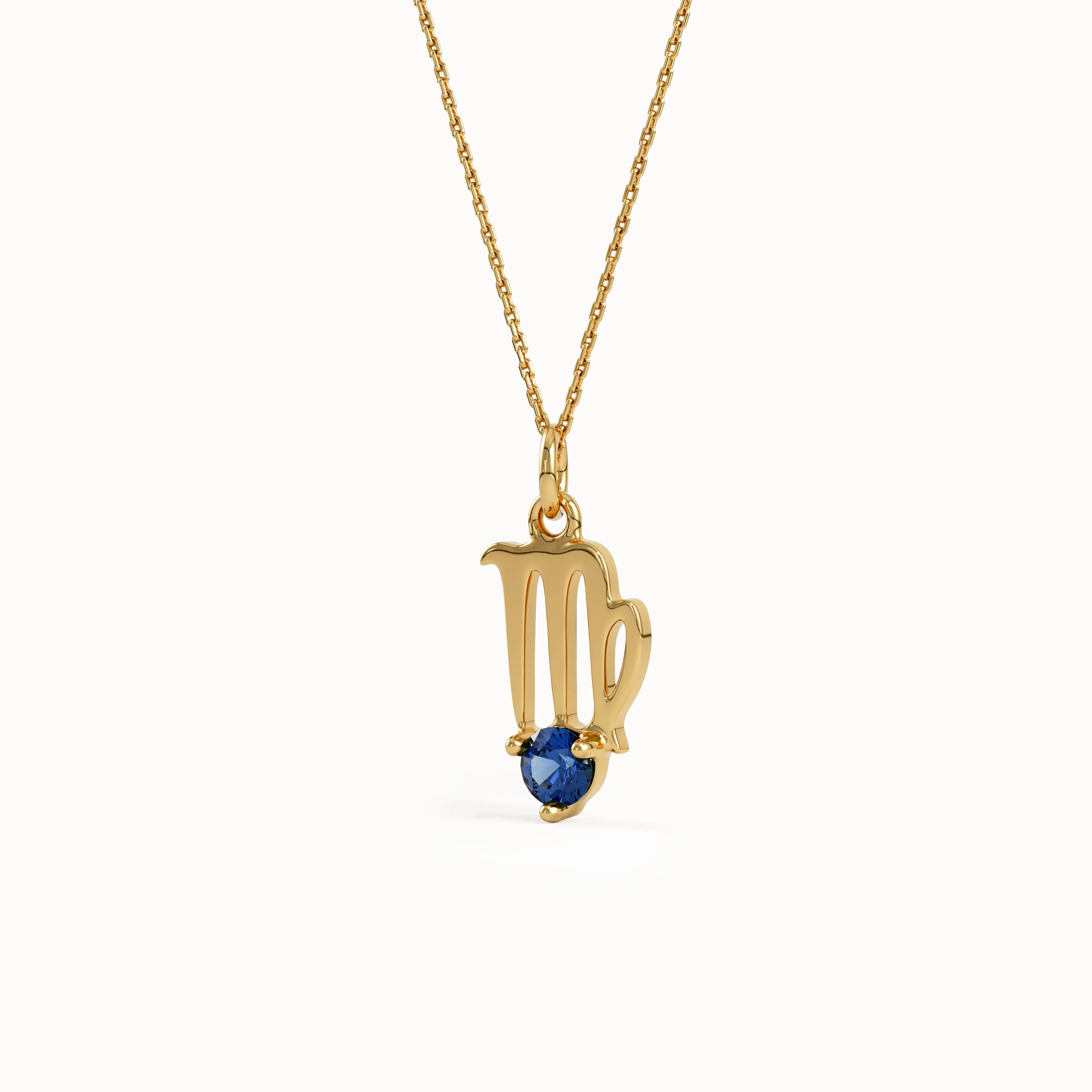 Virgo Sapphire Pendant Necklace - BRENNMORE 