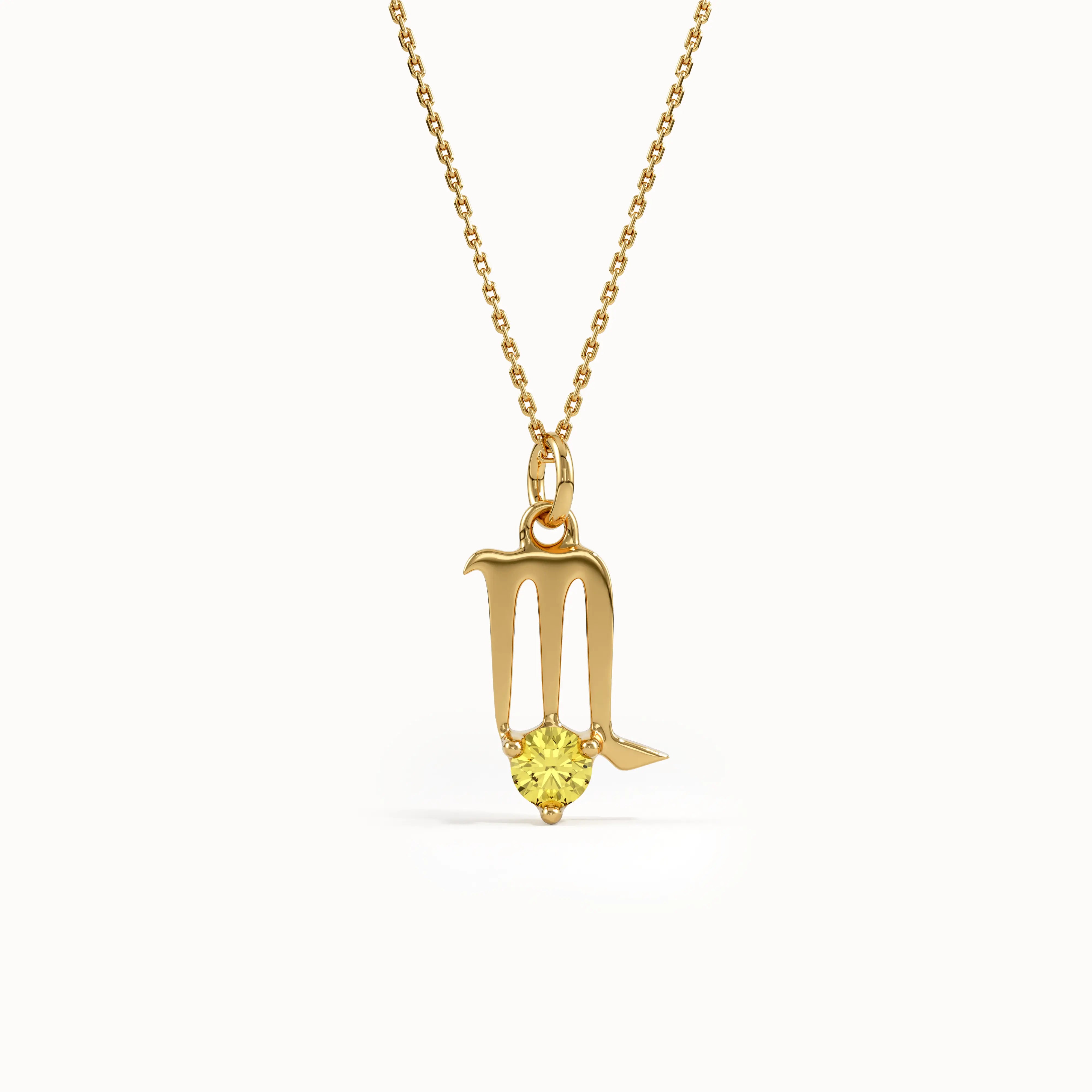 Scorpio Citrine Pendant Necklace - BRENNMORE 