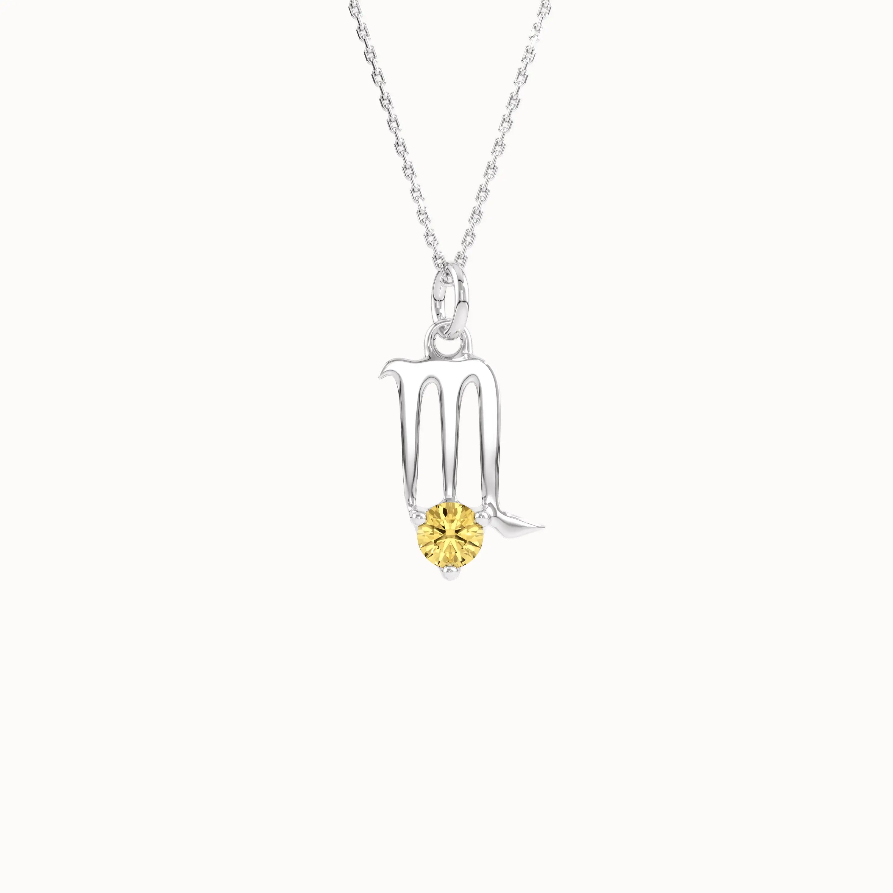 Scorpio Citrine Pendant Necklace - BRENNMORE 