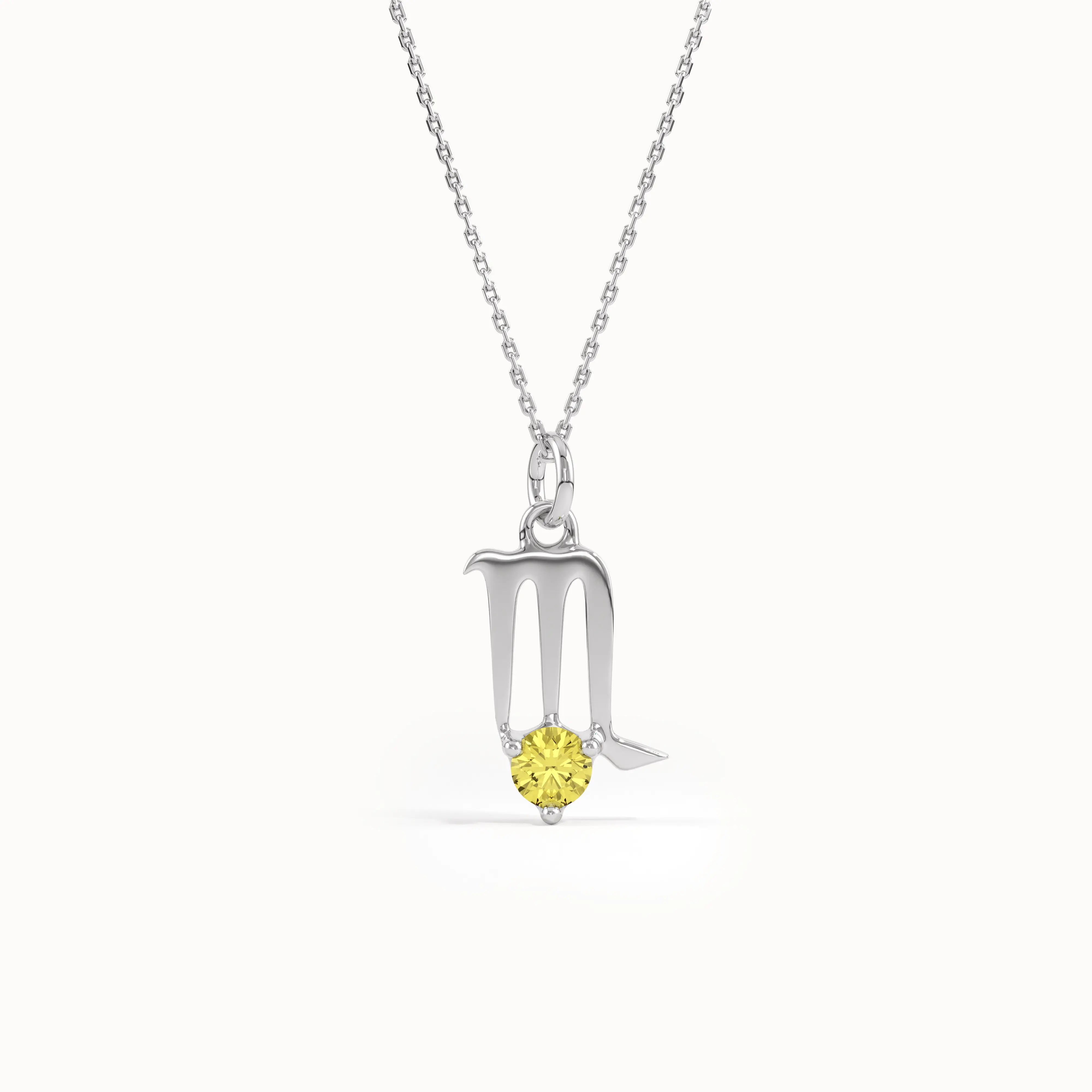 Scorpio Citrine Pendant Necklace - BRENNMORE 