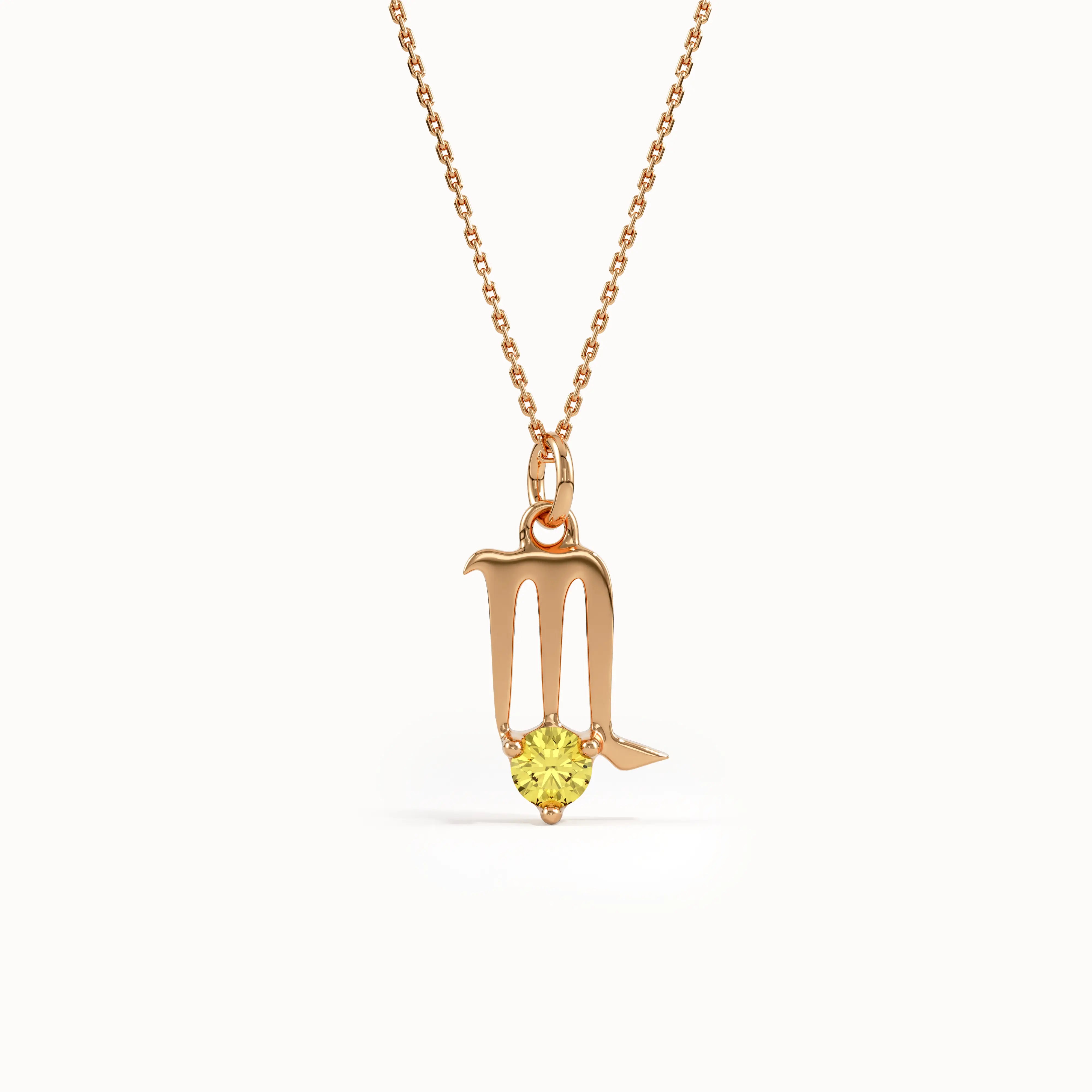 Scorpio Citrine Pendant Necklace - BRENNMORE 