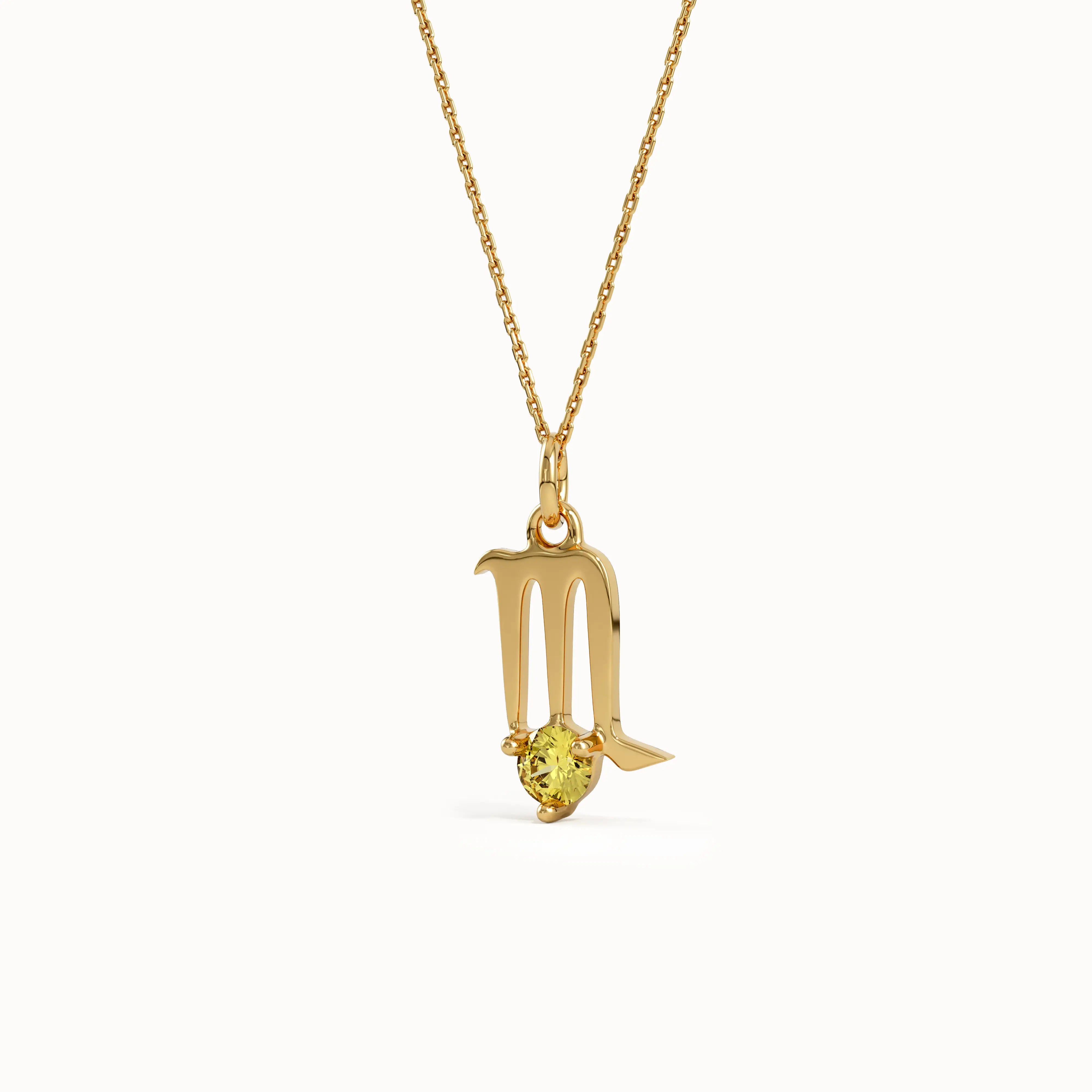 Scorpio Citrine Pendant Necklace - BRENNMORE 