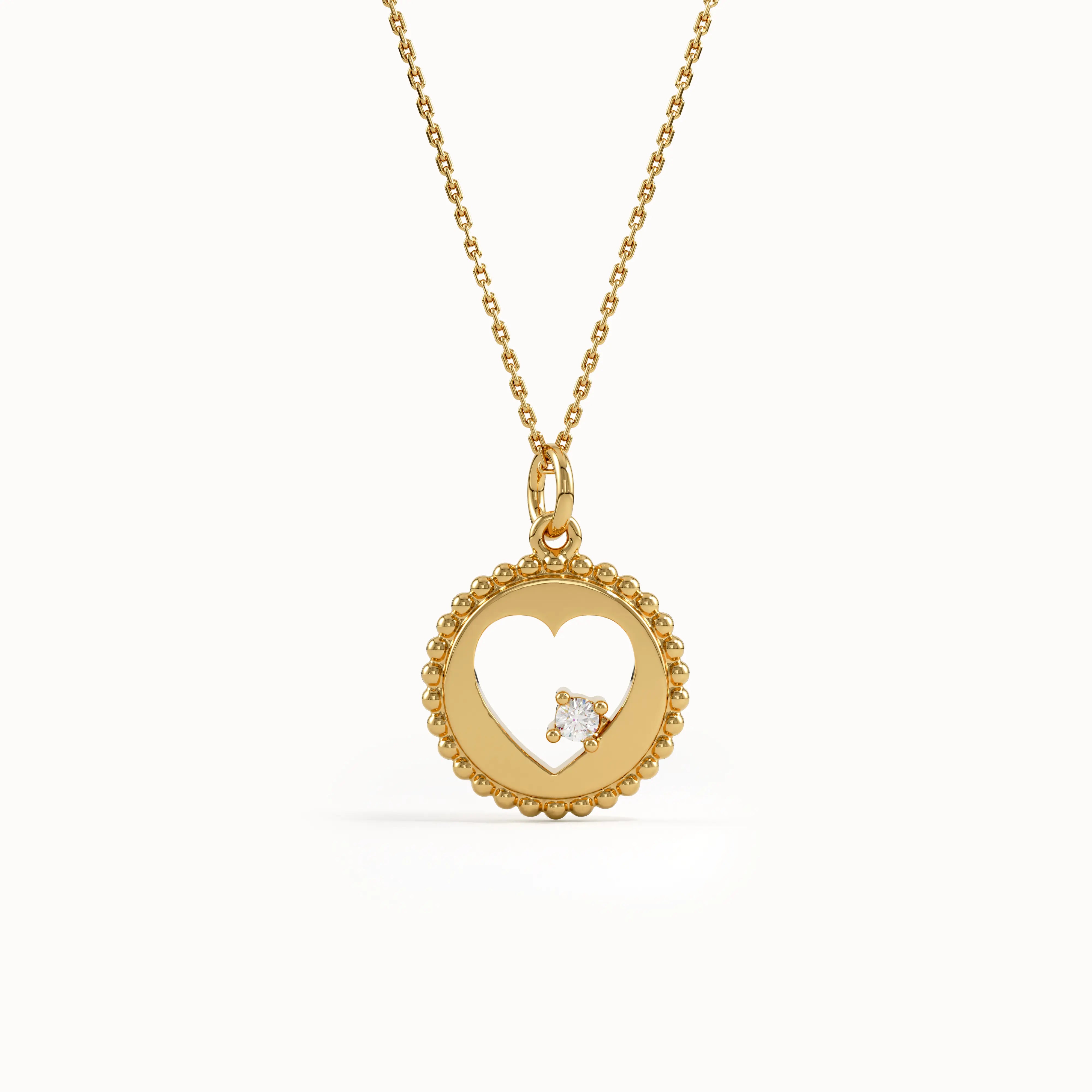 Heart Cut Out Pendant Necklace - BRENNMORE 