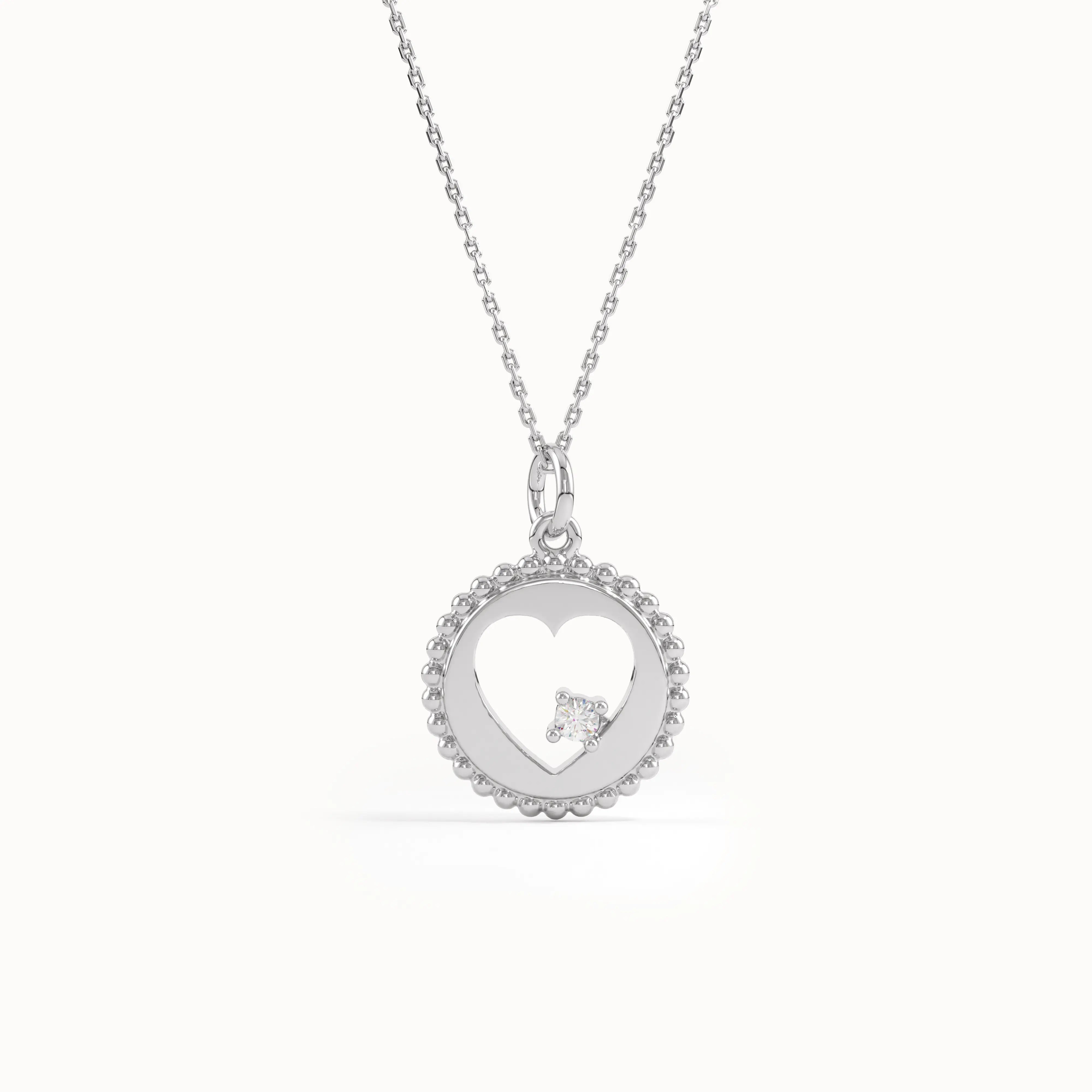 Heart Cut Out Pendant Necklace - BRENNMORE 