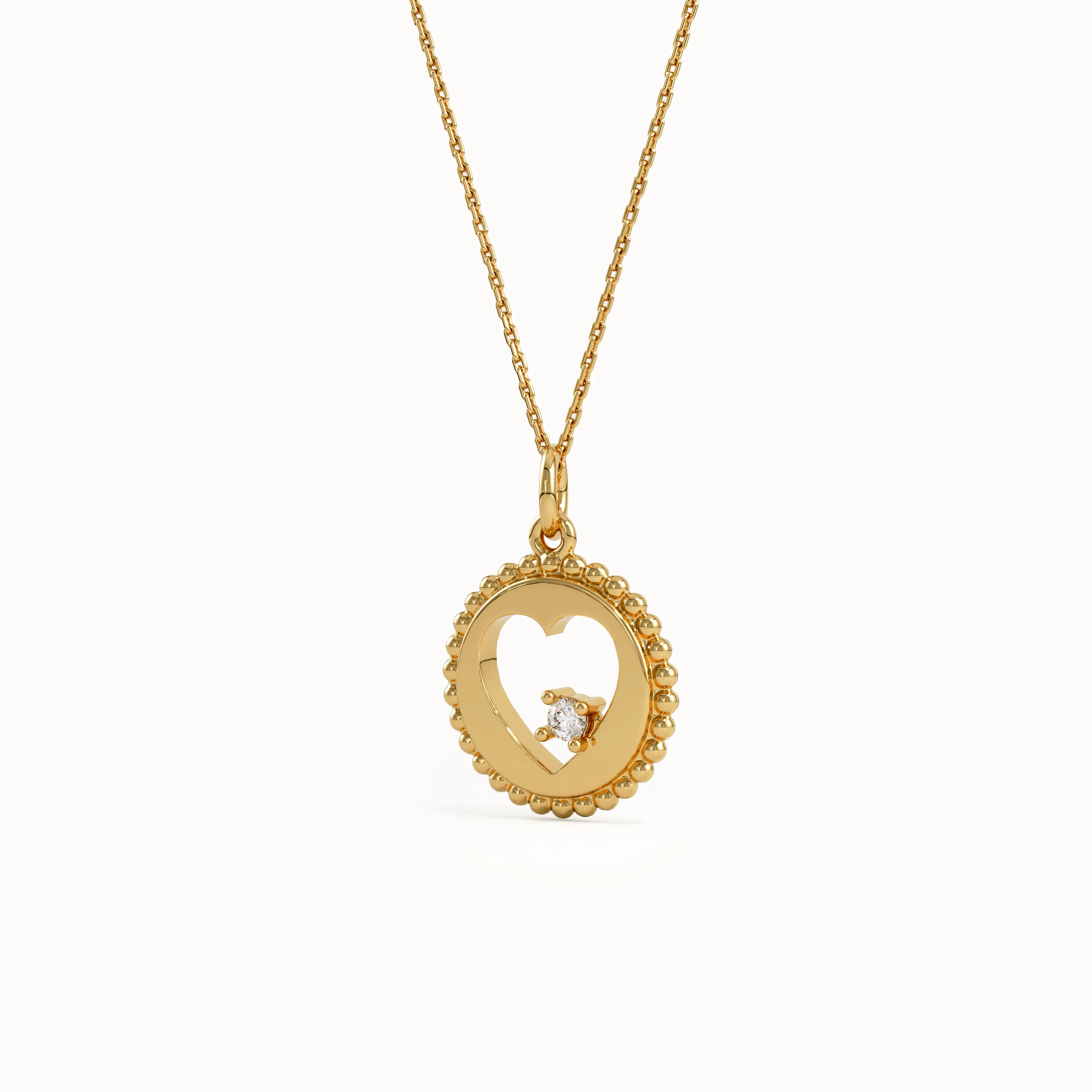 Heart Cut Out Pendant Necklace - BRENNMORE 