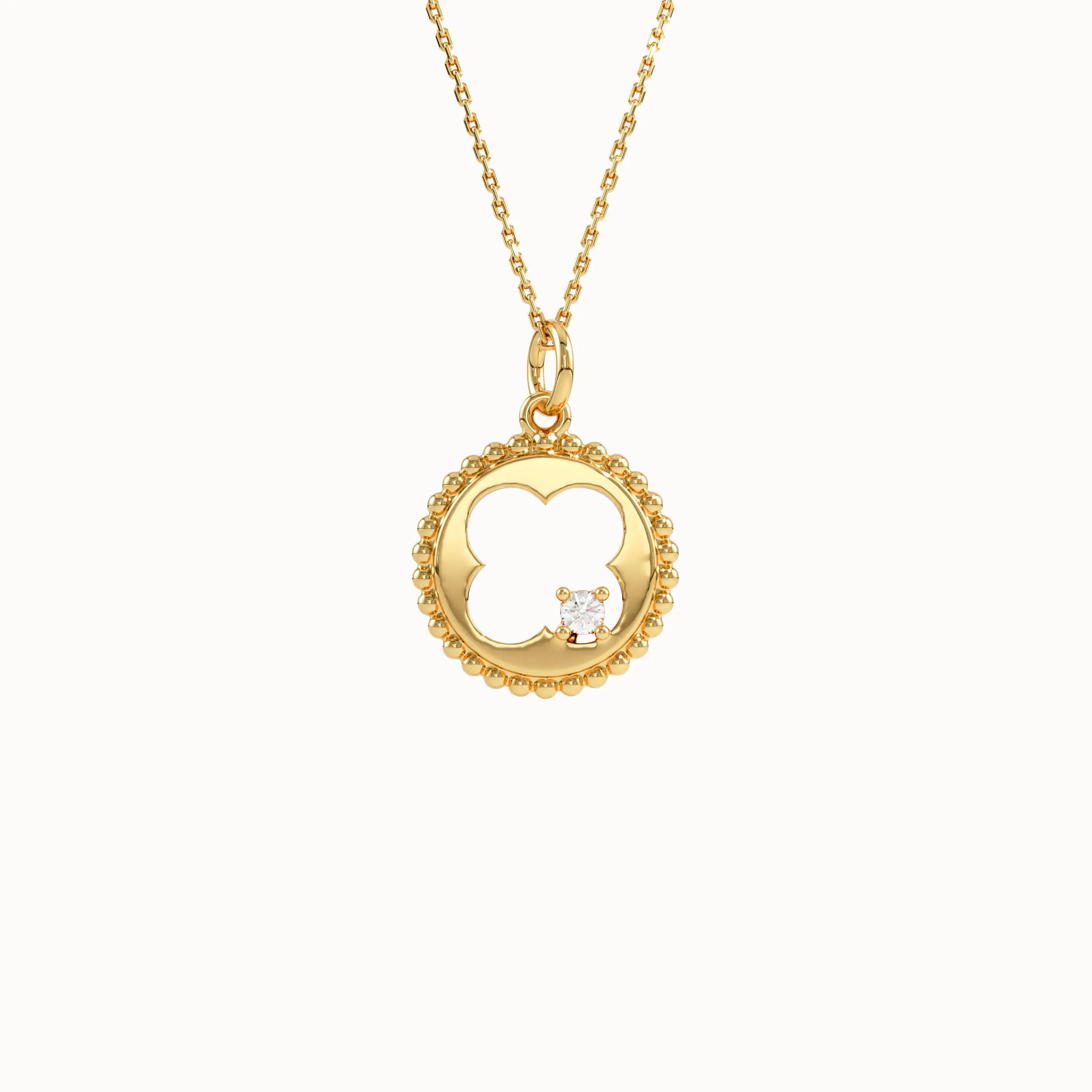 Clover Cut Out Pendant Necklace - BRENNMORE 