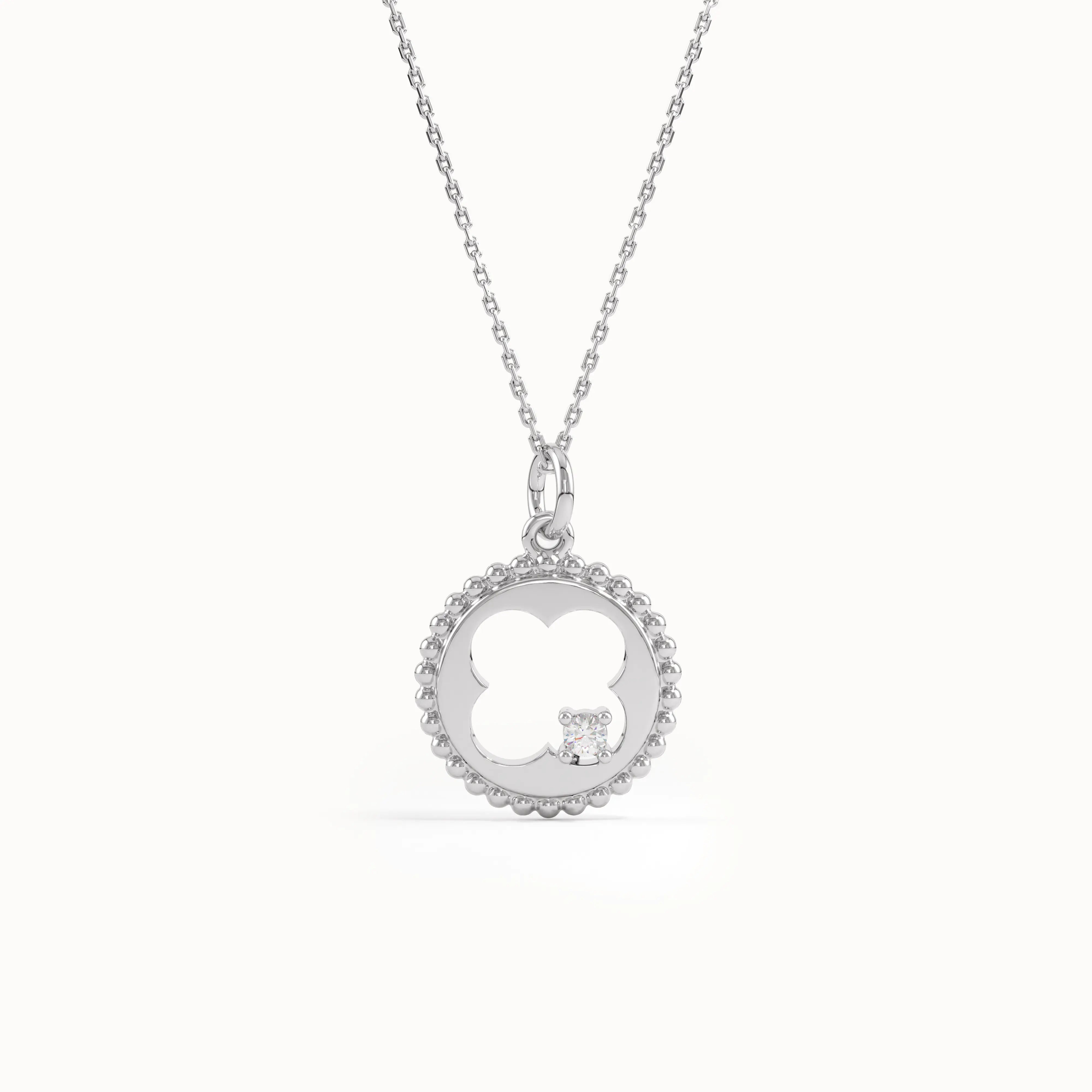 Clover Cut Out Pendant Necklace - BRENNMORE 