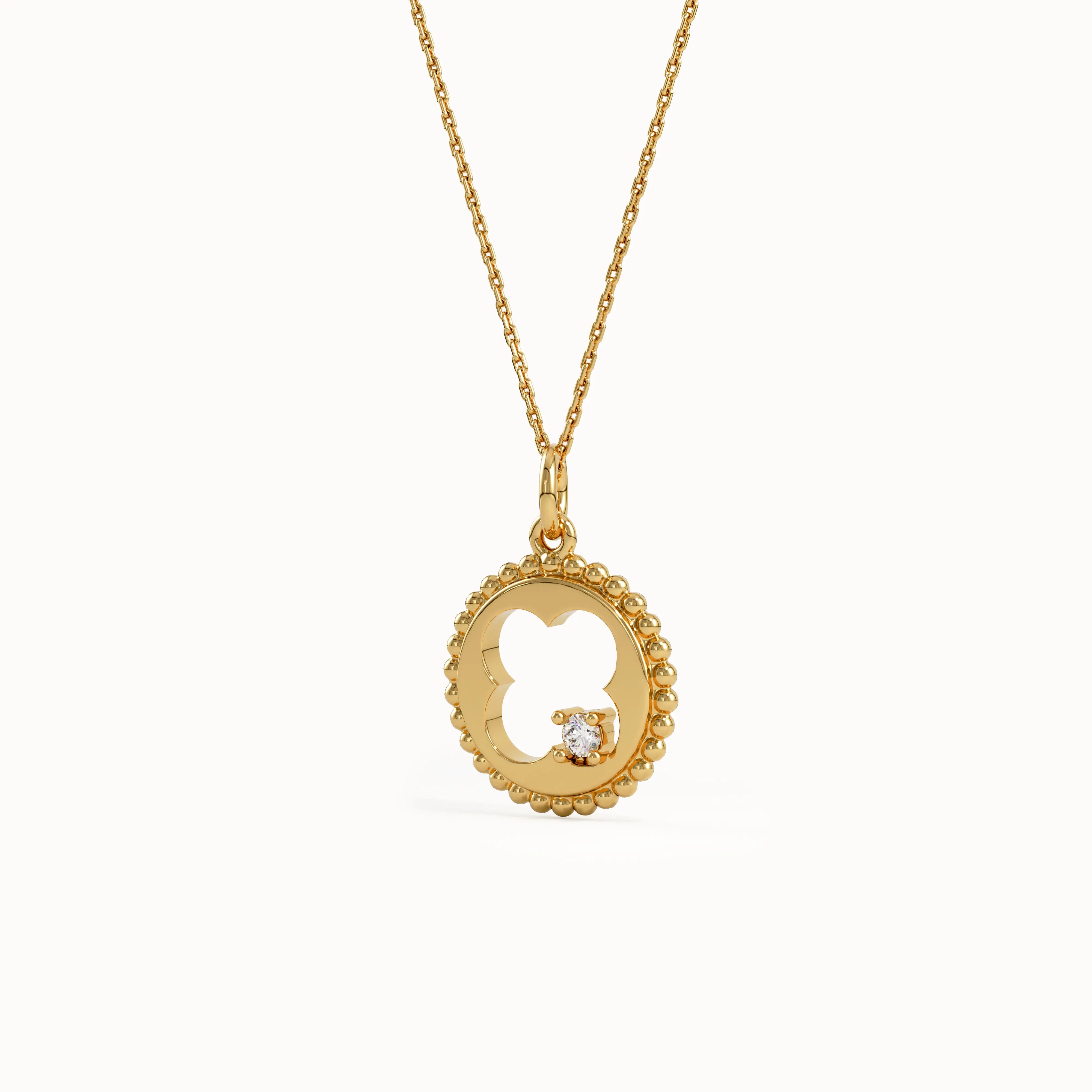 Clover Cut Out Pendant Necklace - BRENNMORE 