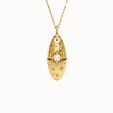 Oval Northstar Celestial Pendant Necklace - BRENNMORE 