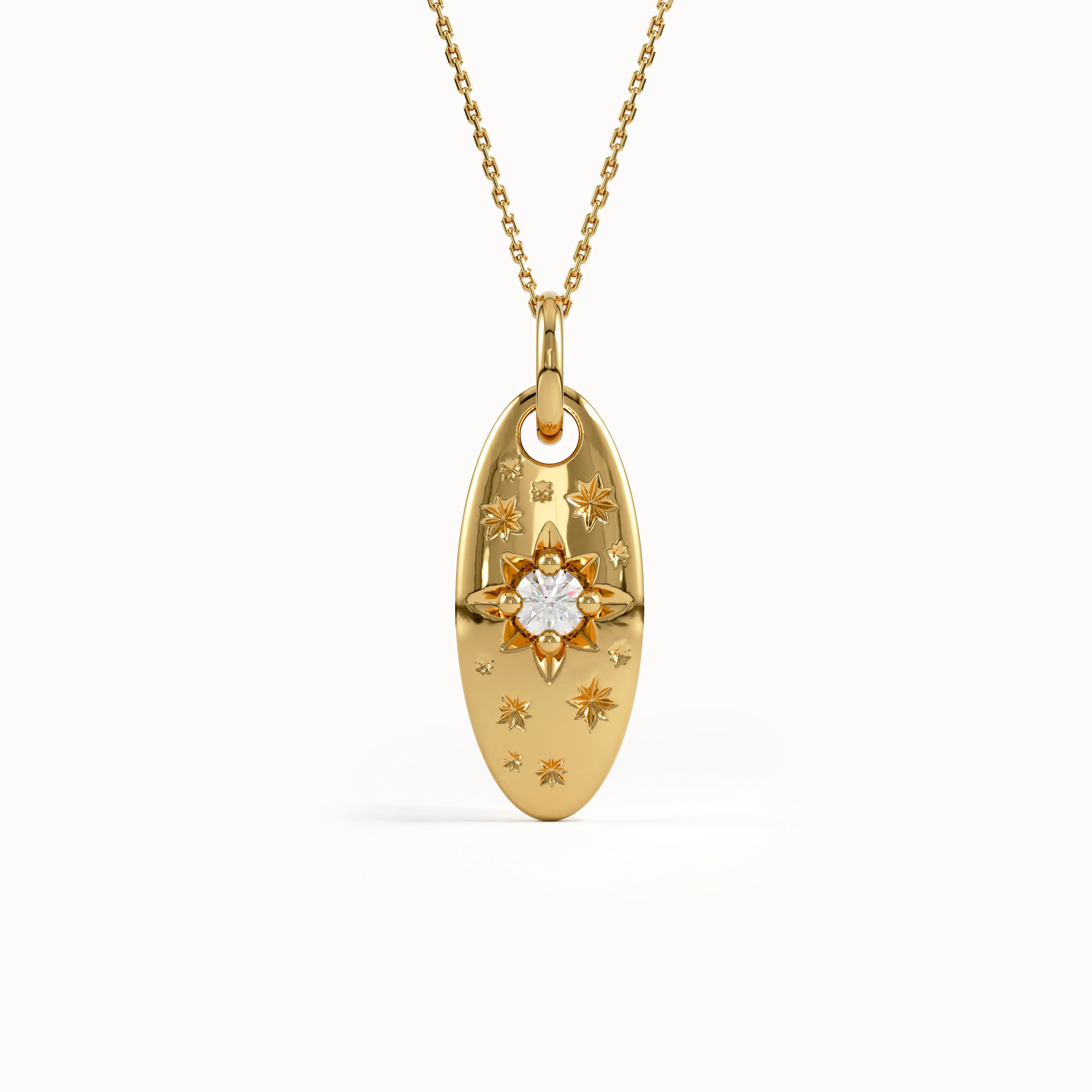 Oval Northstar Celestial Pendant - BRENNMORE 