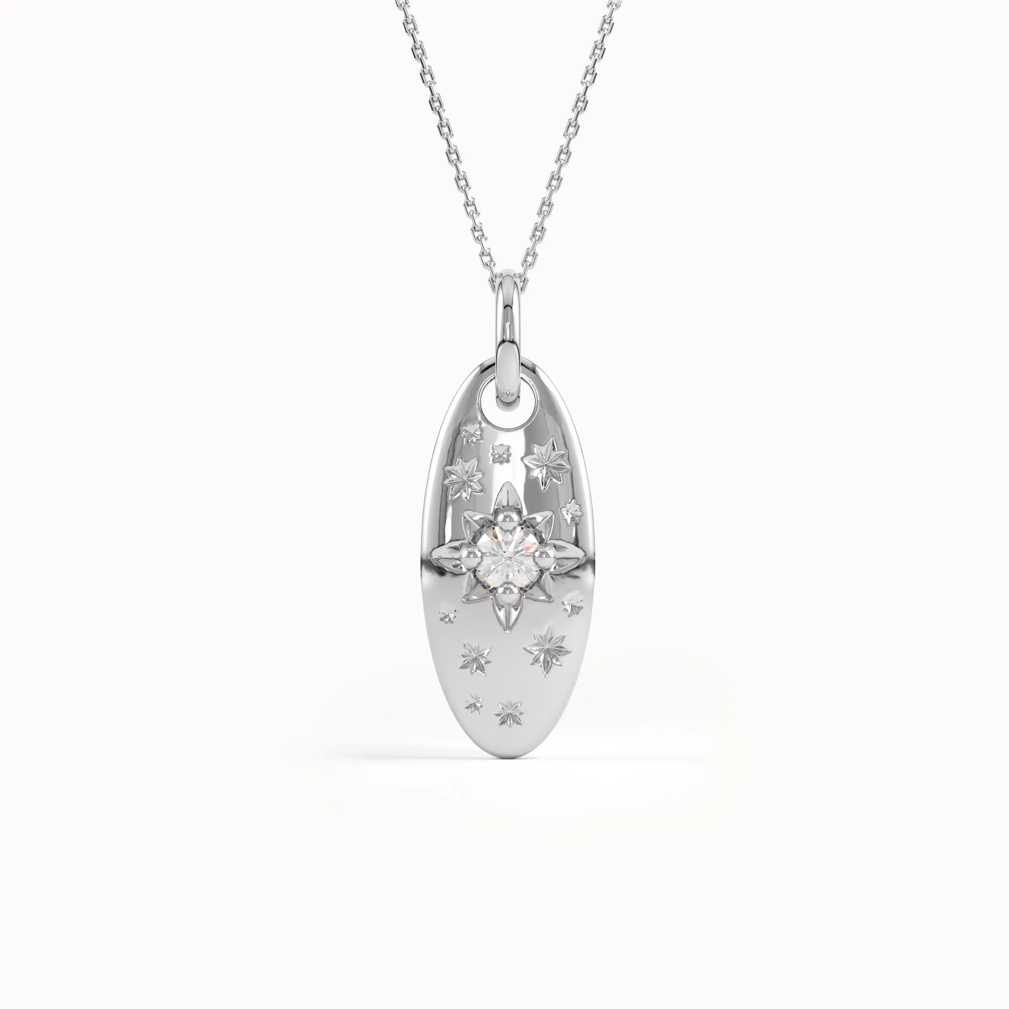Oval Northstar Celestial Pendant - BRENNMORE 