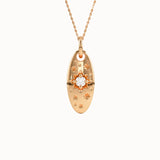 Oval Northstar Celestial Pendant Necklace - BRENNMORE 