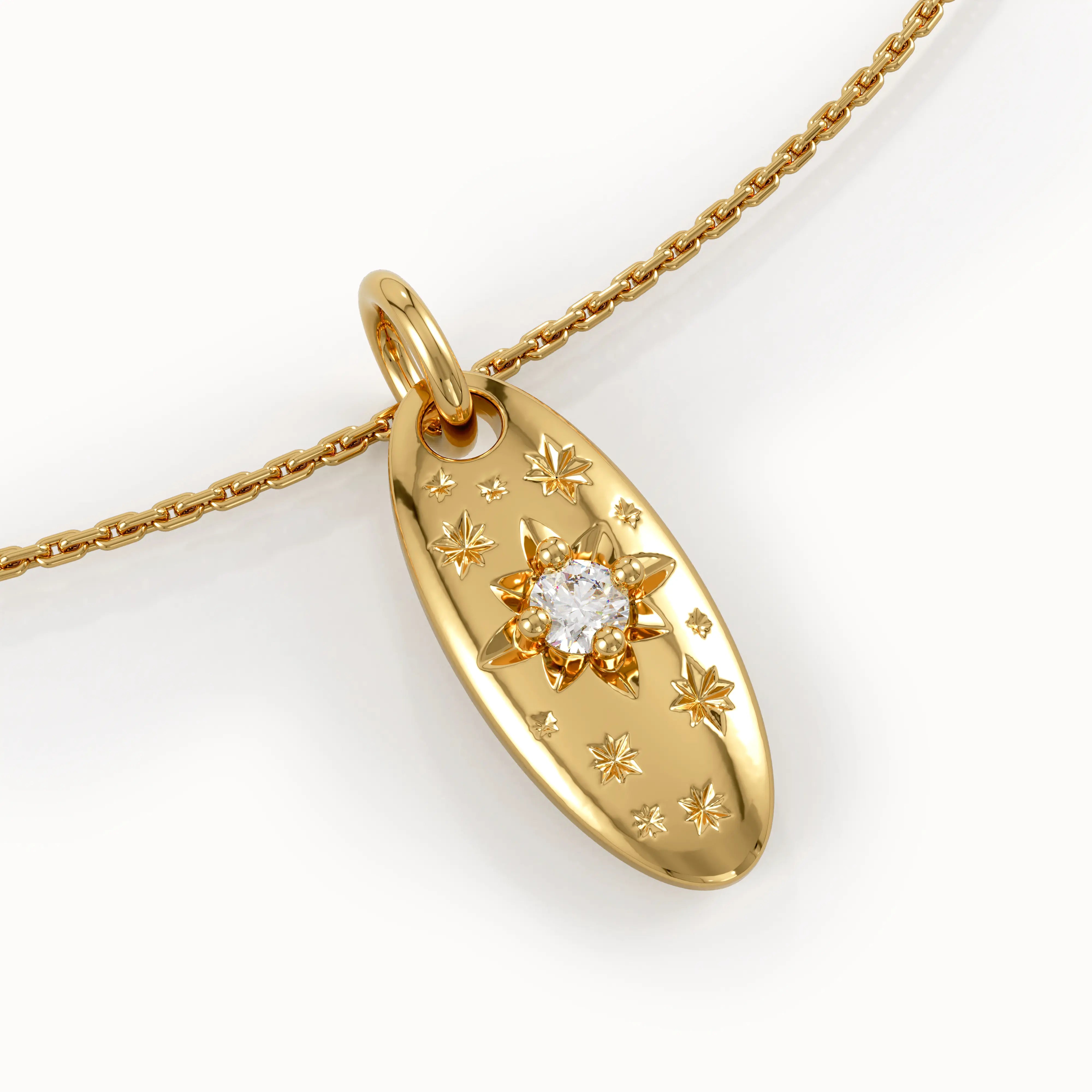 Oval Northstar Celestial Pendant - BRENNMORE 