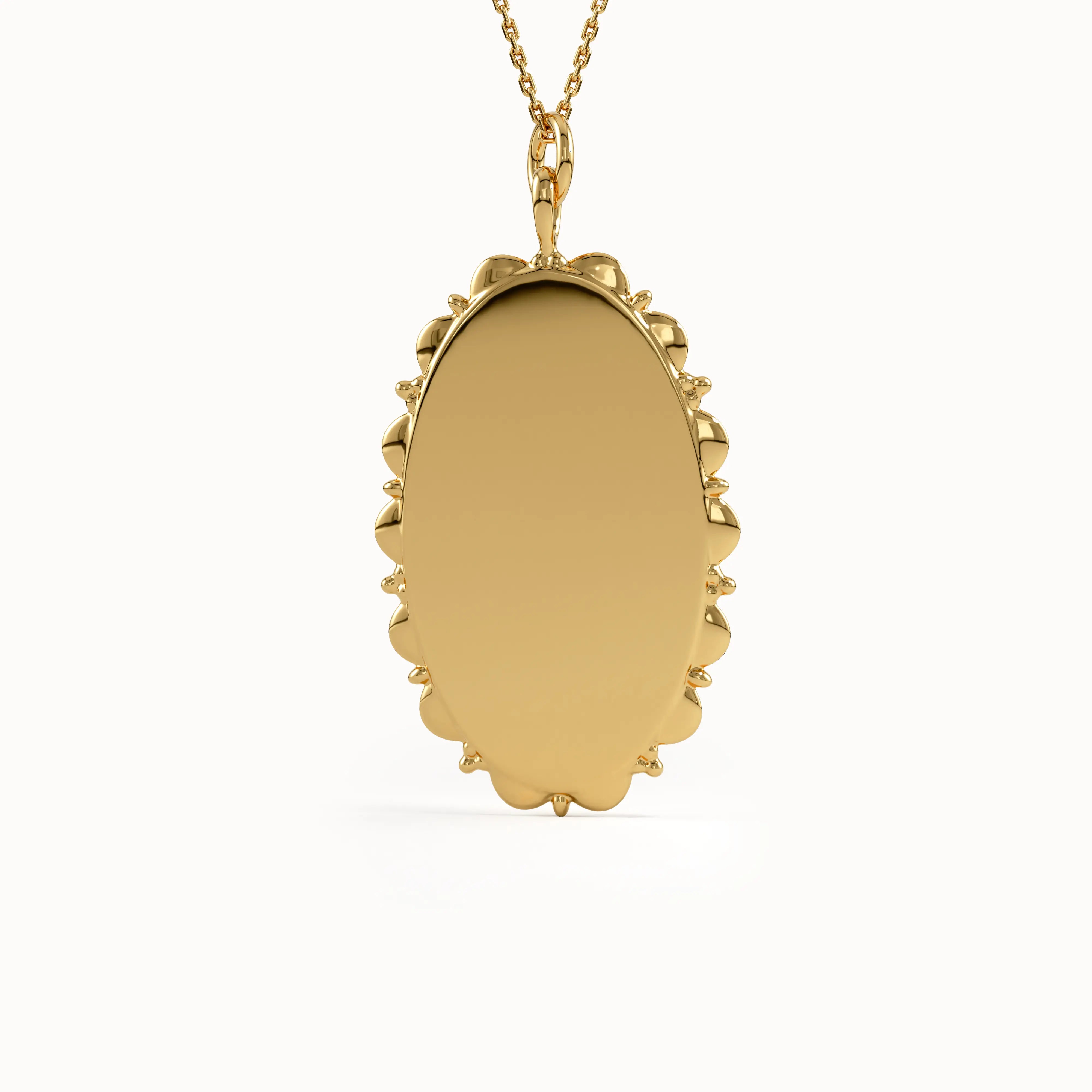 Oval Birth Flower Pendant Necklace - BRENNMORE 