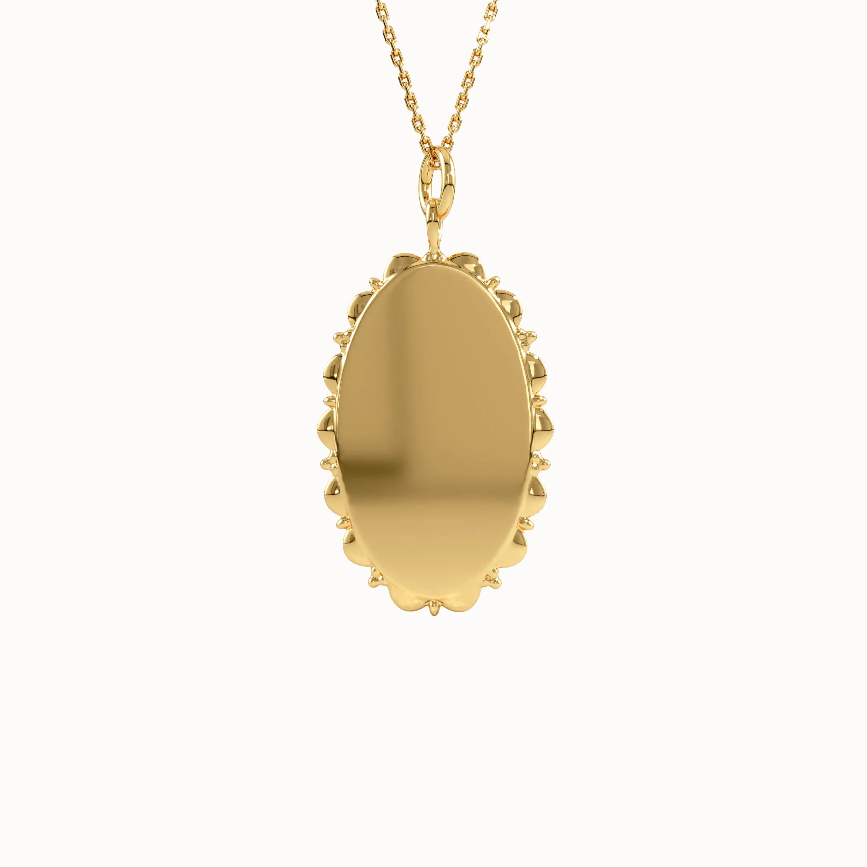 Oval Engravable Pendant Necklace - BRENNMORE 