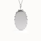 Oval Birth Flower Pendant Necklace - BRENNMORE 