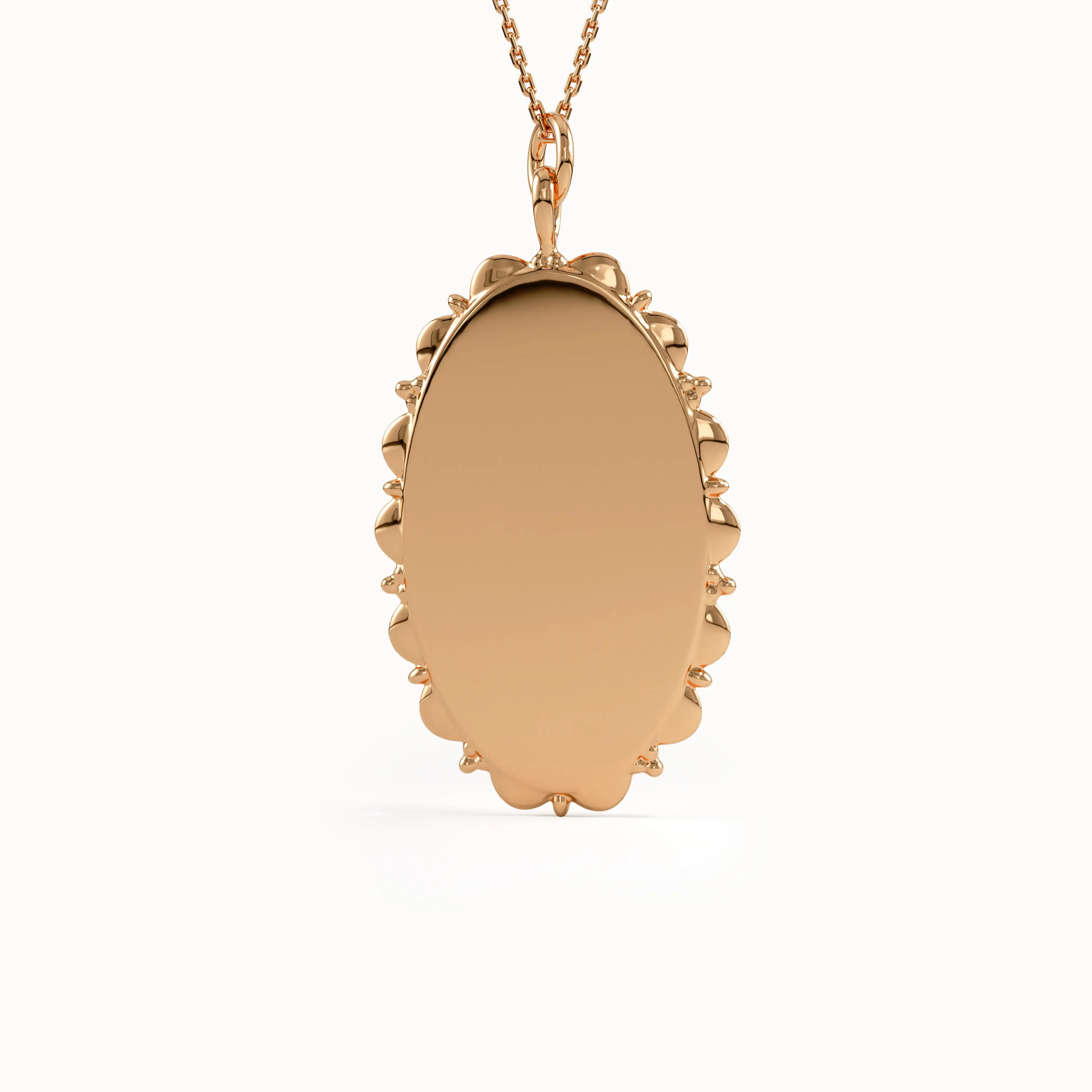 Oval Birth Flower Pendant Necklace - BRENNMORE 