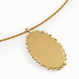 Oval Birth Flower Pendant Necklace - BRENNMORE 