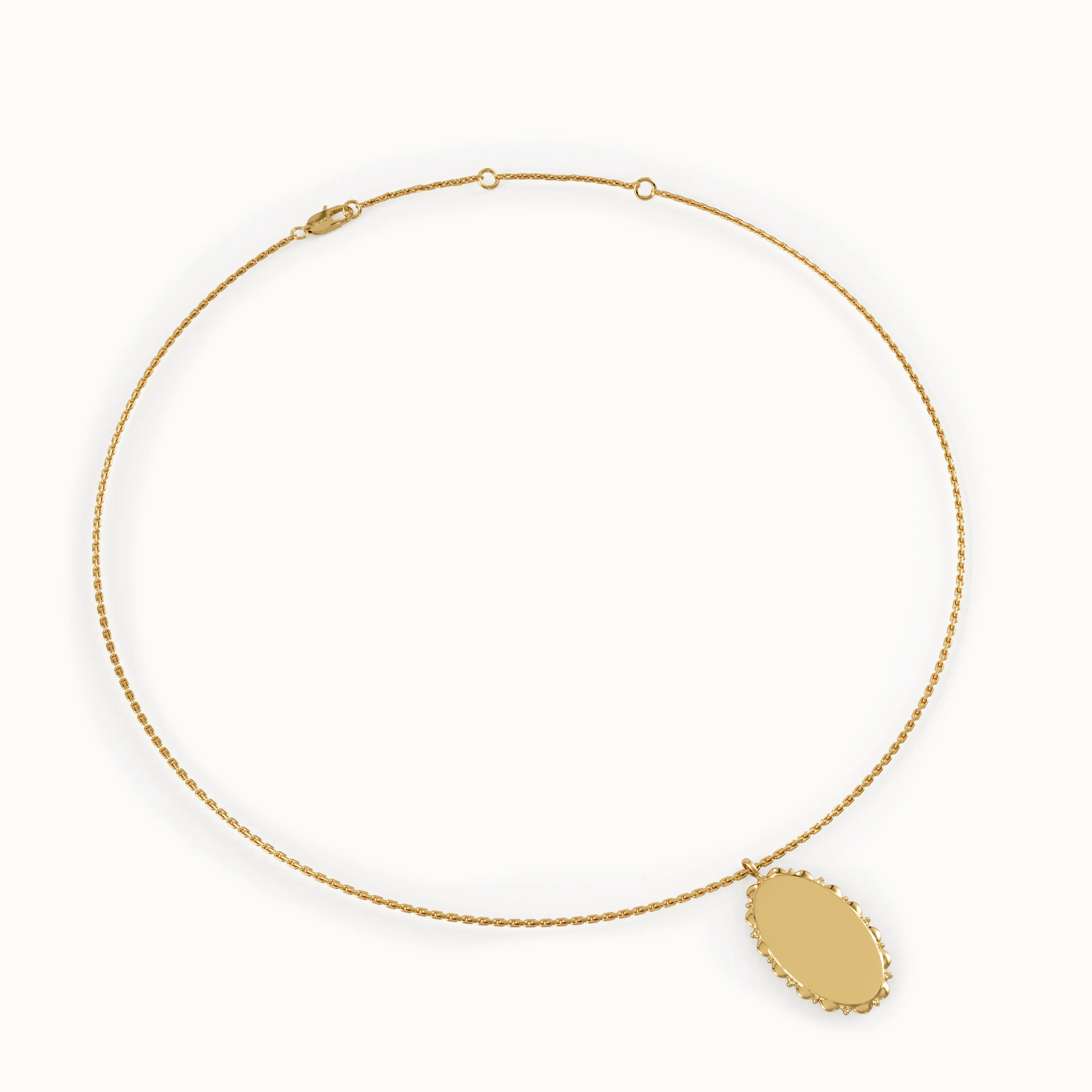 Oval Birth Flower Pendant Necklace - BRENNMORE 