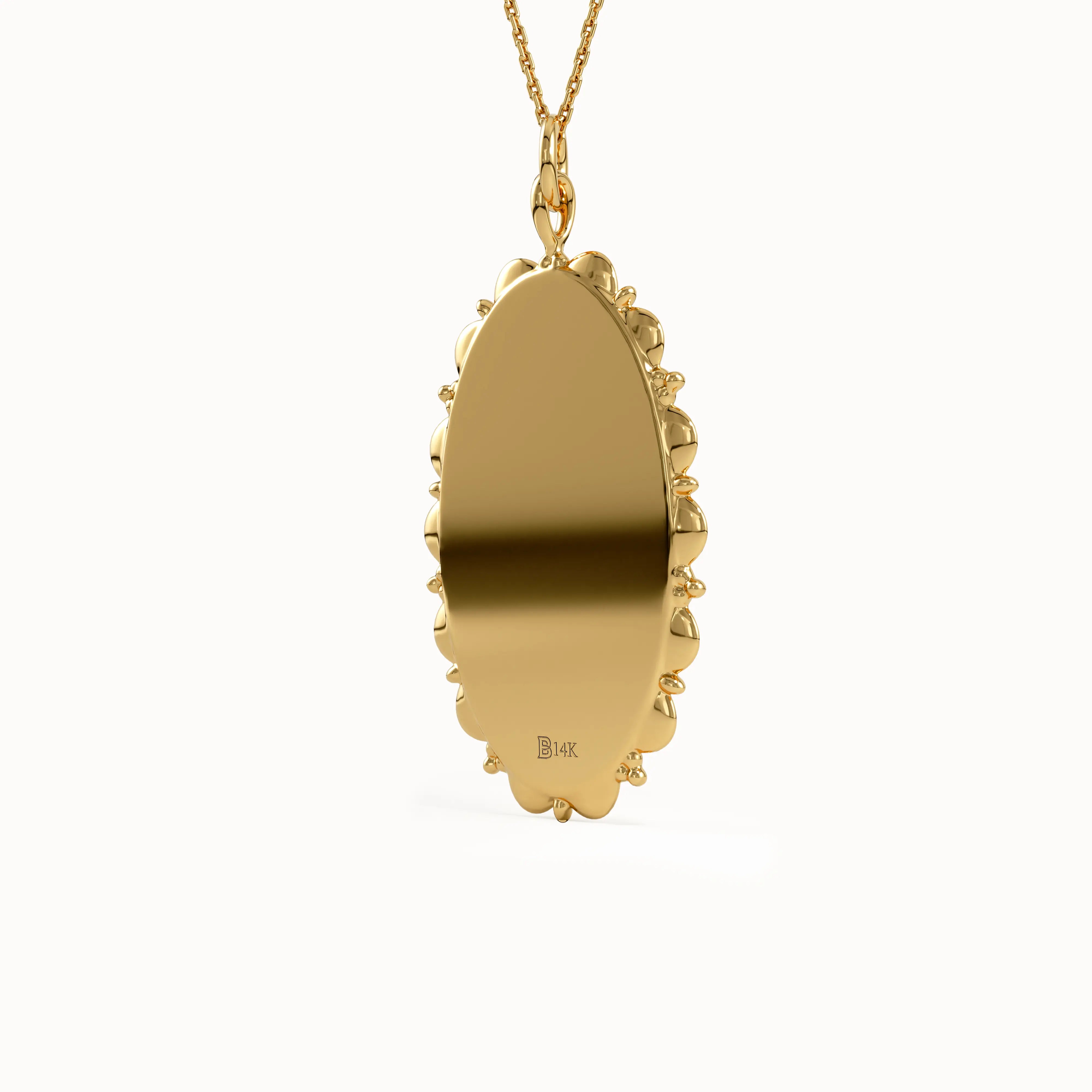 Oval Birth Flower Pendant Necklace - BRENNMORE 